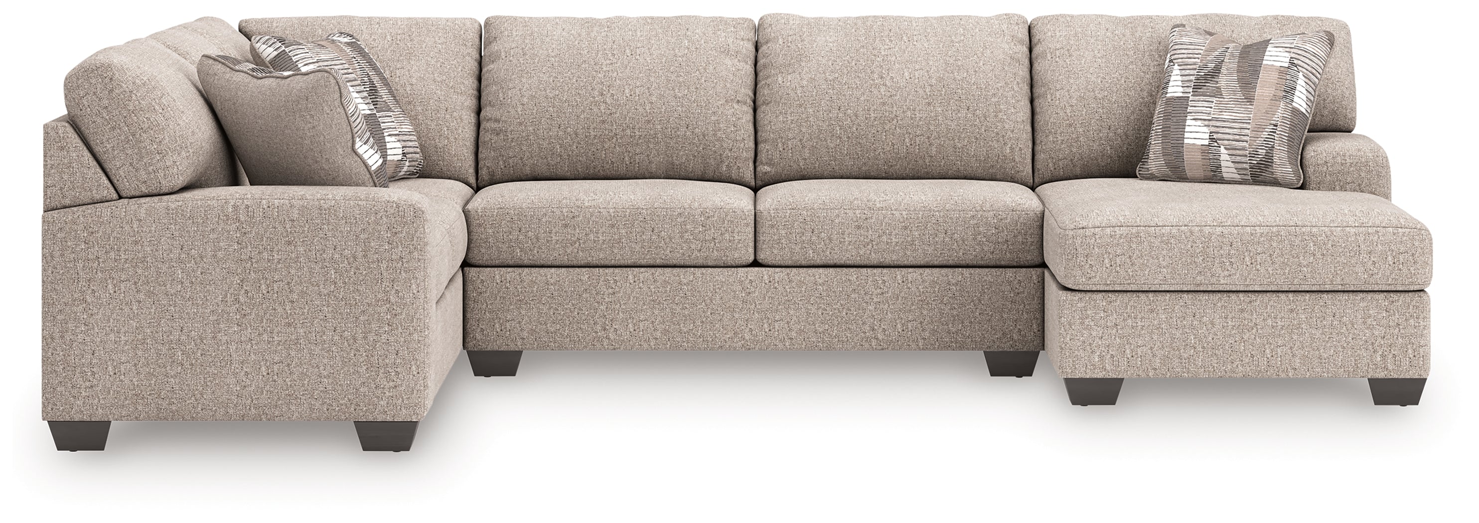 Sectionals for Less - Ashley Furniture - Newellen Sectional - LAF 3-Piece Sleeper Sectional with Chaise / Hemp - 48404S6