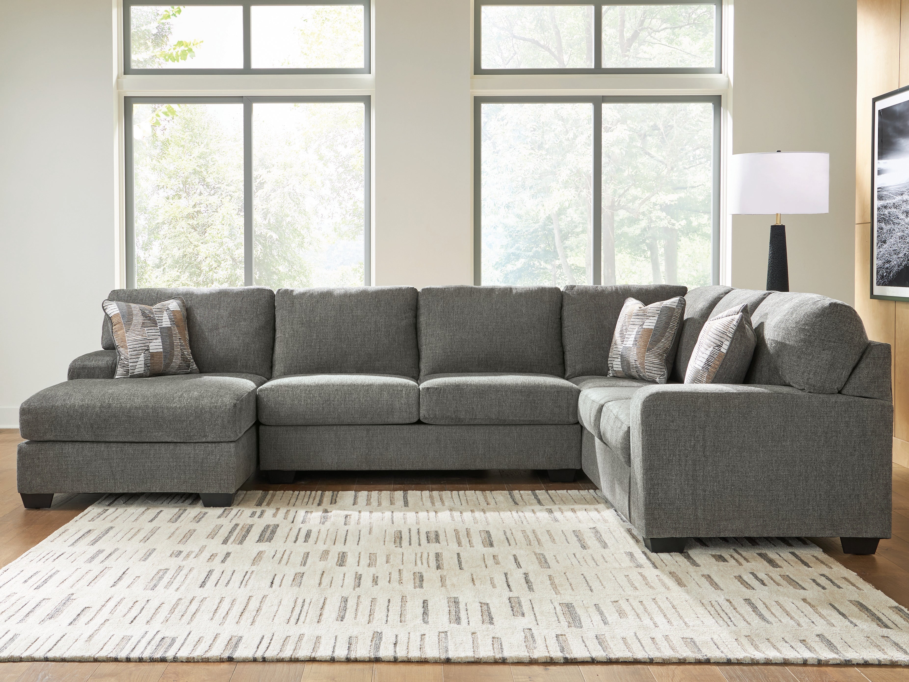 Sectionals for Less - Ashley Furniture - Clarington Sectional - RAF 3-Piece Sectional with Chaise / Greystone - PC48405S1