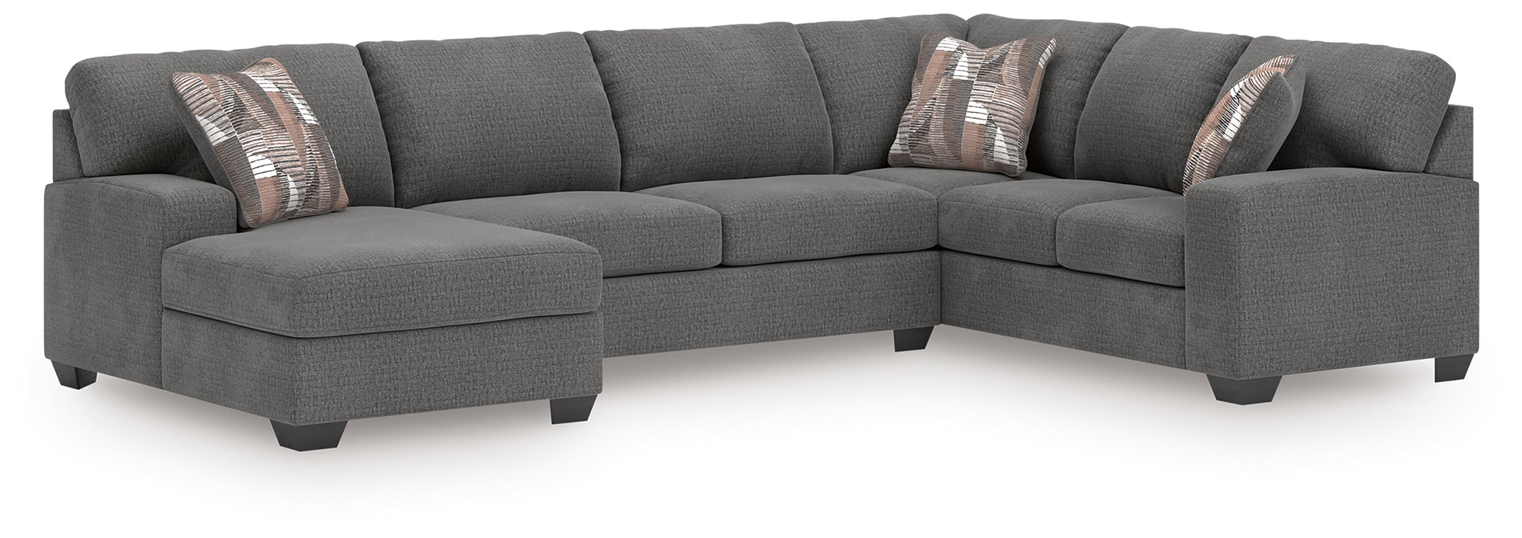 Sectionals for Less - Ashley Furniture - Newellen Sectional - RAF 3-Piece Sectional with Chaise / Greystone - 48405S1