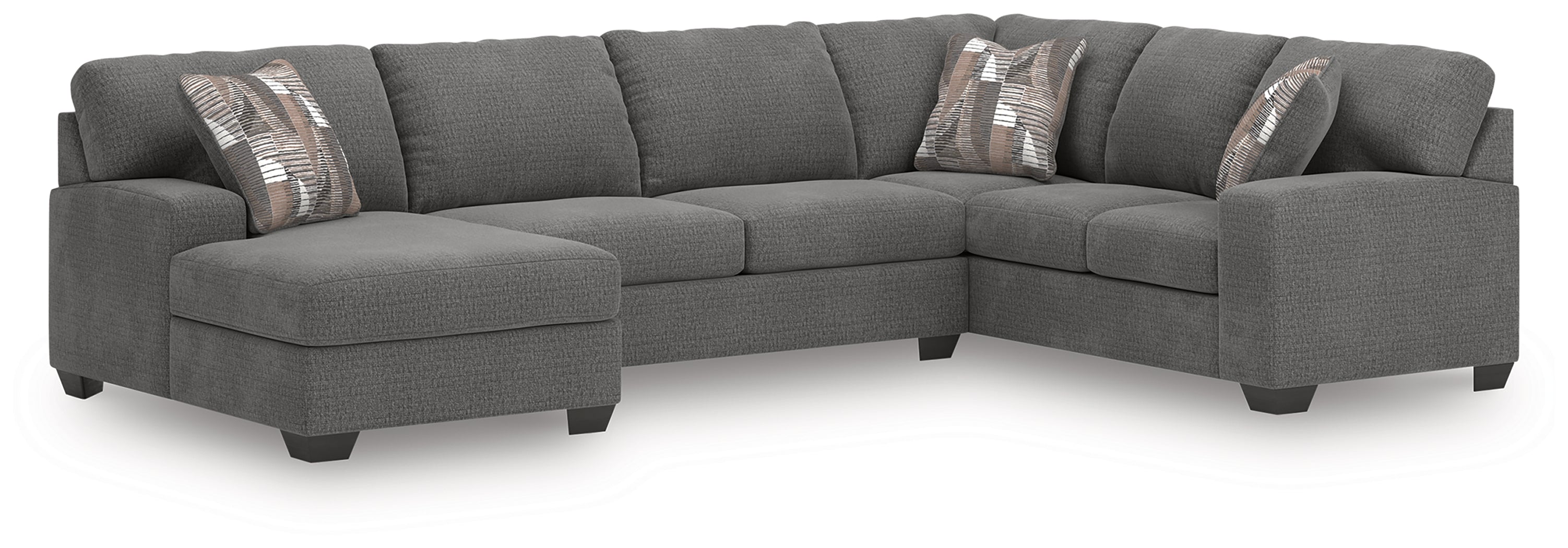 Sectionals for Less - Ashley Furniture - Newellen Sectional - RAF 3-Piece Sleeper Sectional with Chaise / Greystone - 48405S5