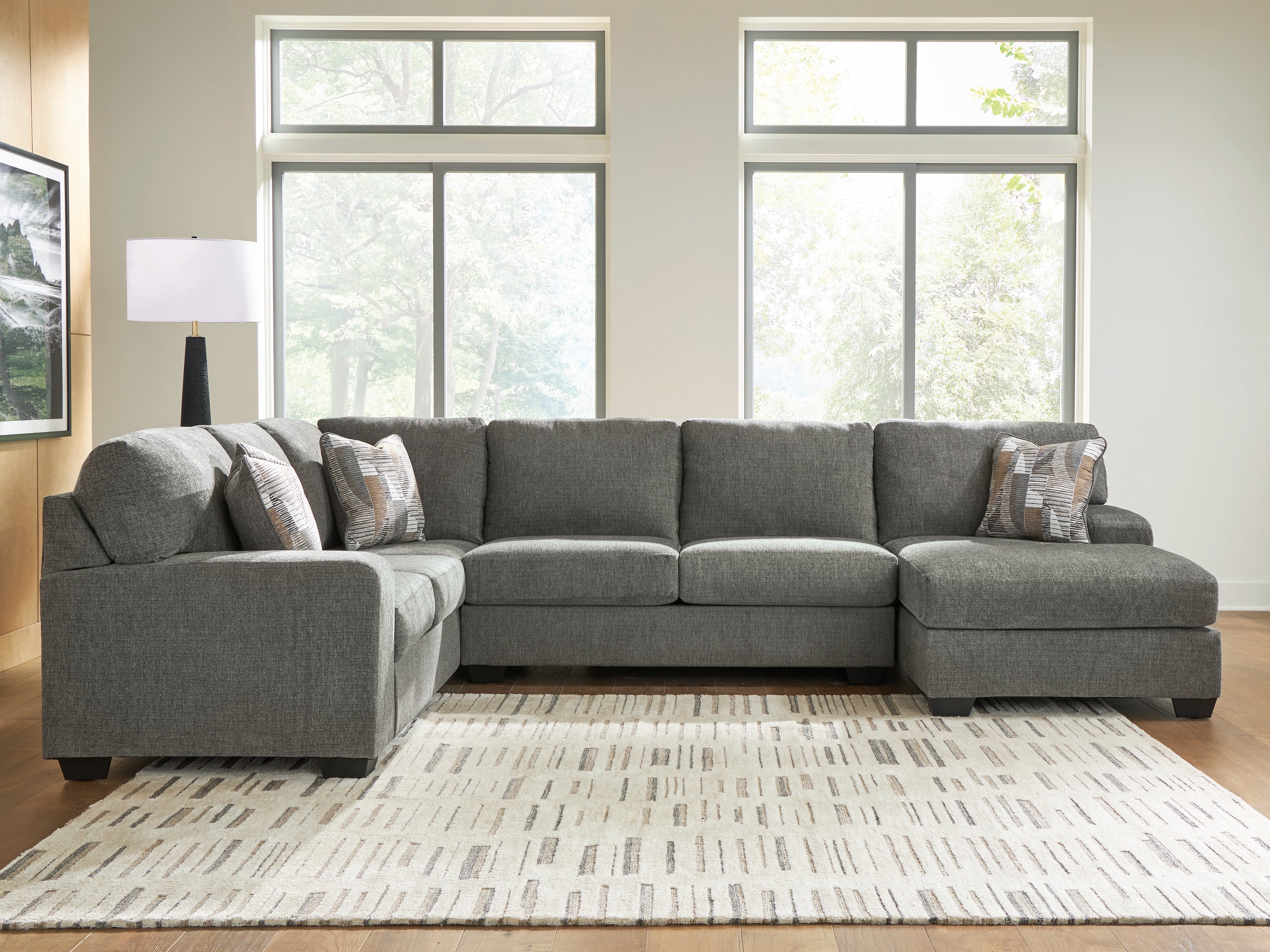 Sectionals for Less - Ashley Furniture - Clarington Sectional - LAF 3-Piece Sleeper Sectional with Chaise / Greystone - PC48405S6