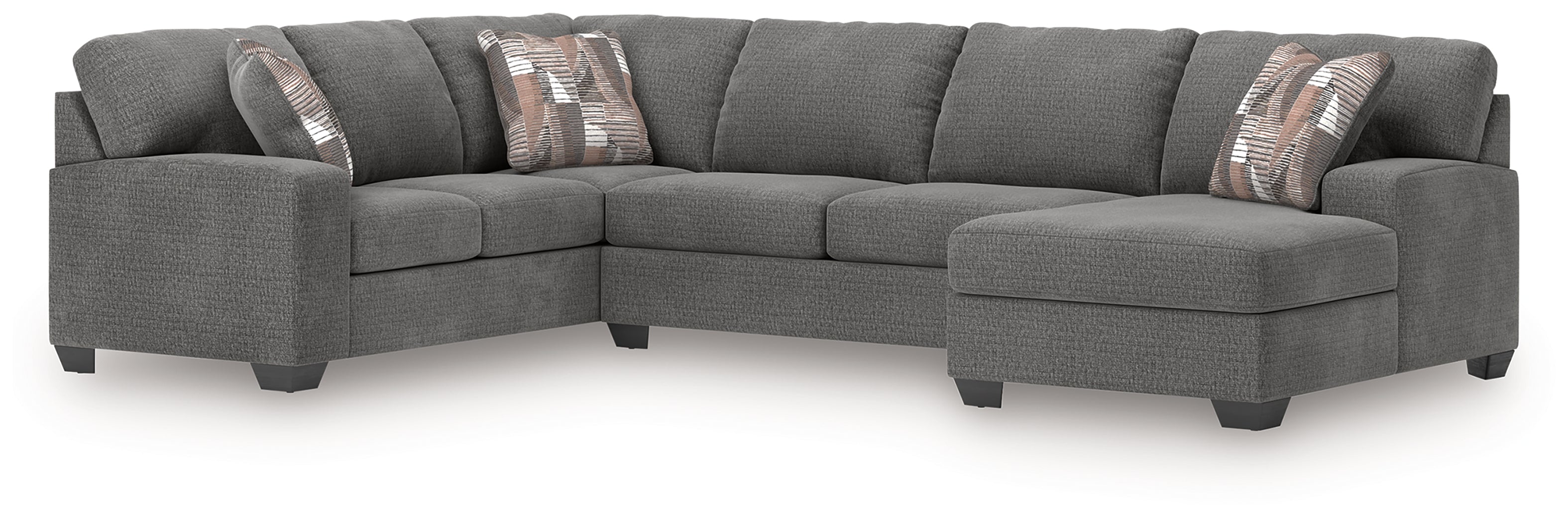 Sectionals for Less - Ashley Furniture - Newellen Sectional - LAF 3-Piece Sleeper Sectional with Chaise / Greystone - 48405S6