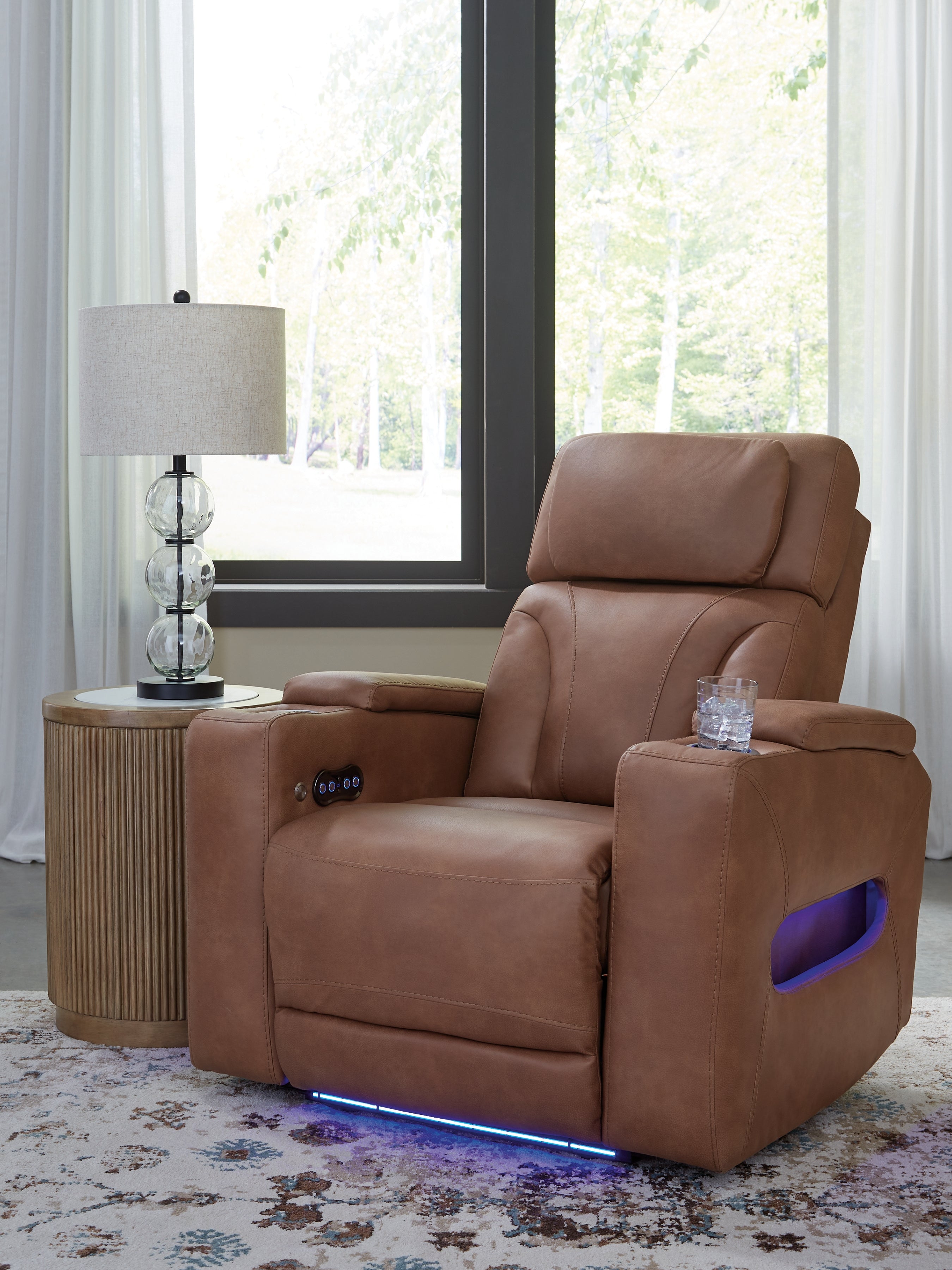 Sectionals for Less - Ashley Furniture - Clean-Slate Living Room - PWR Recliner/ADJ Headrest / Caramel - PC5010113