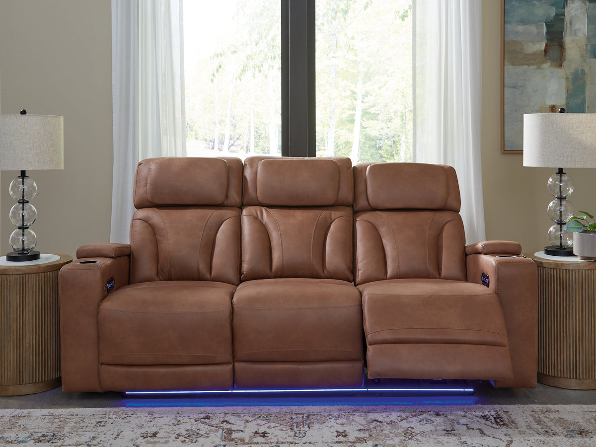 Sectionals for Less - Ashley Furniture - Clean-Slate Living Room - PWR REC Loveseat/CON/ADJ HDRST / Caramel - PC5010118