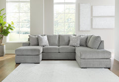 Sectionals for Less - Ashley Furniture - Casselbury Sectional - RAF 2-Piece Sectional with Chaise / Cement - 52906S2