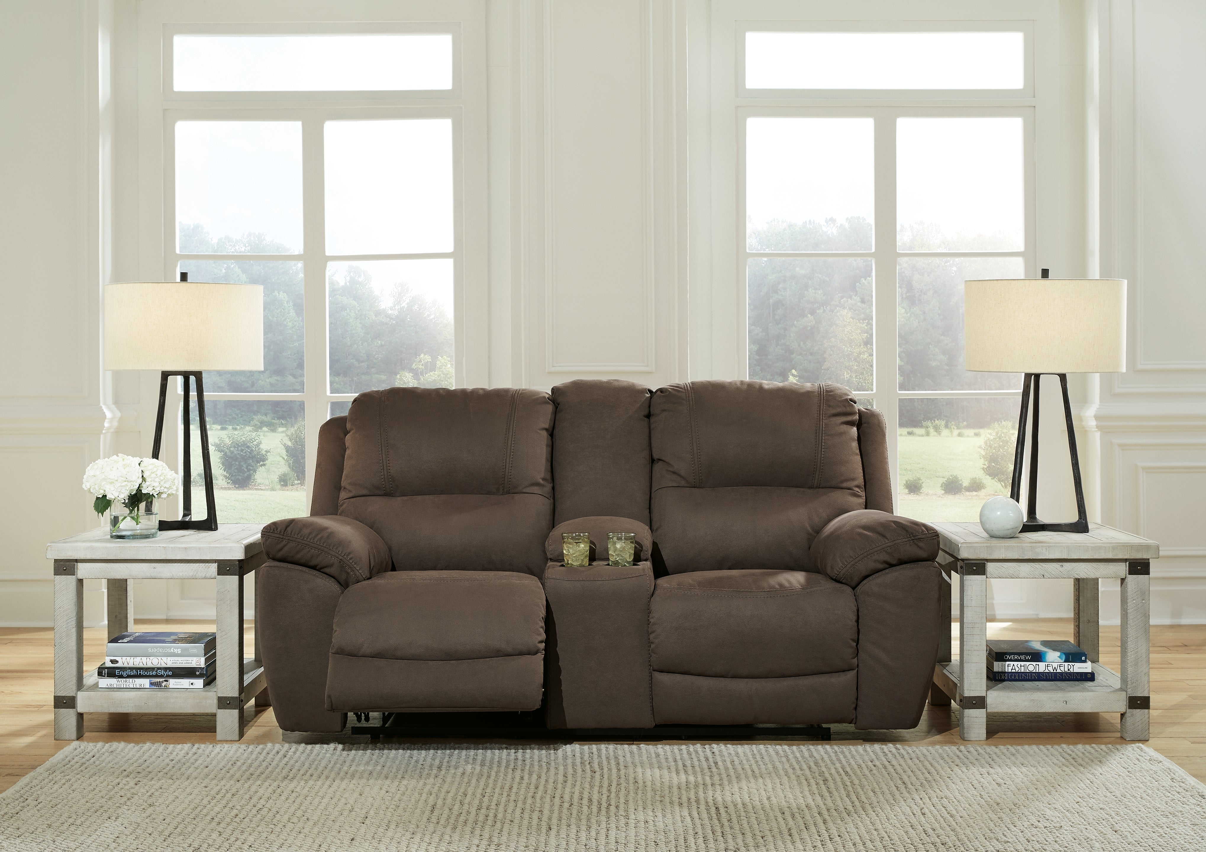 Sectionals for Less - Ashley Furniture - Next-Gen Gaucho Living Room - DBL Rec Loveseat w/Console / Espresso - 5420494