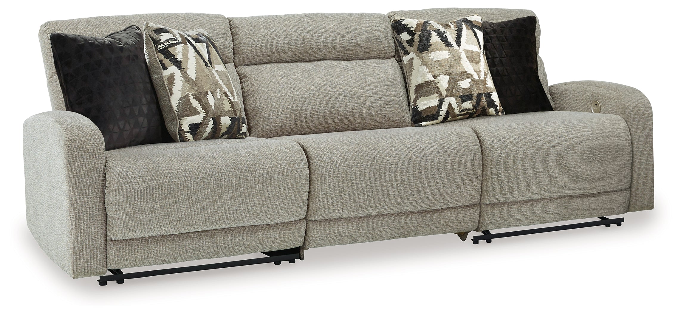 Sectionals for Less - Ashley Furniture - Colleyville Sectional - 3-Piece Power Reclining Sectional Sofa / Stone - 54405S8