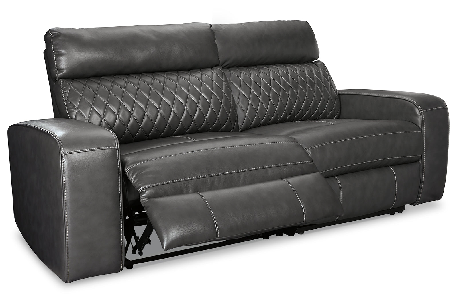 Sectionals for Less - Ashley Furniture - Samperstone Sectional - 2-Piece Power Reclining Sectional Loveseat / Gray - 55203S5