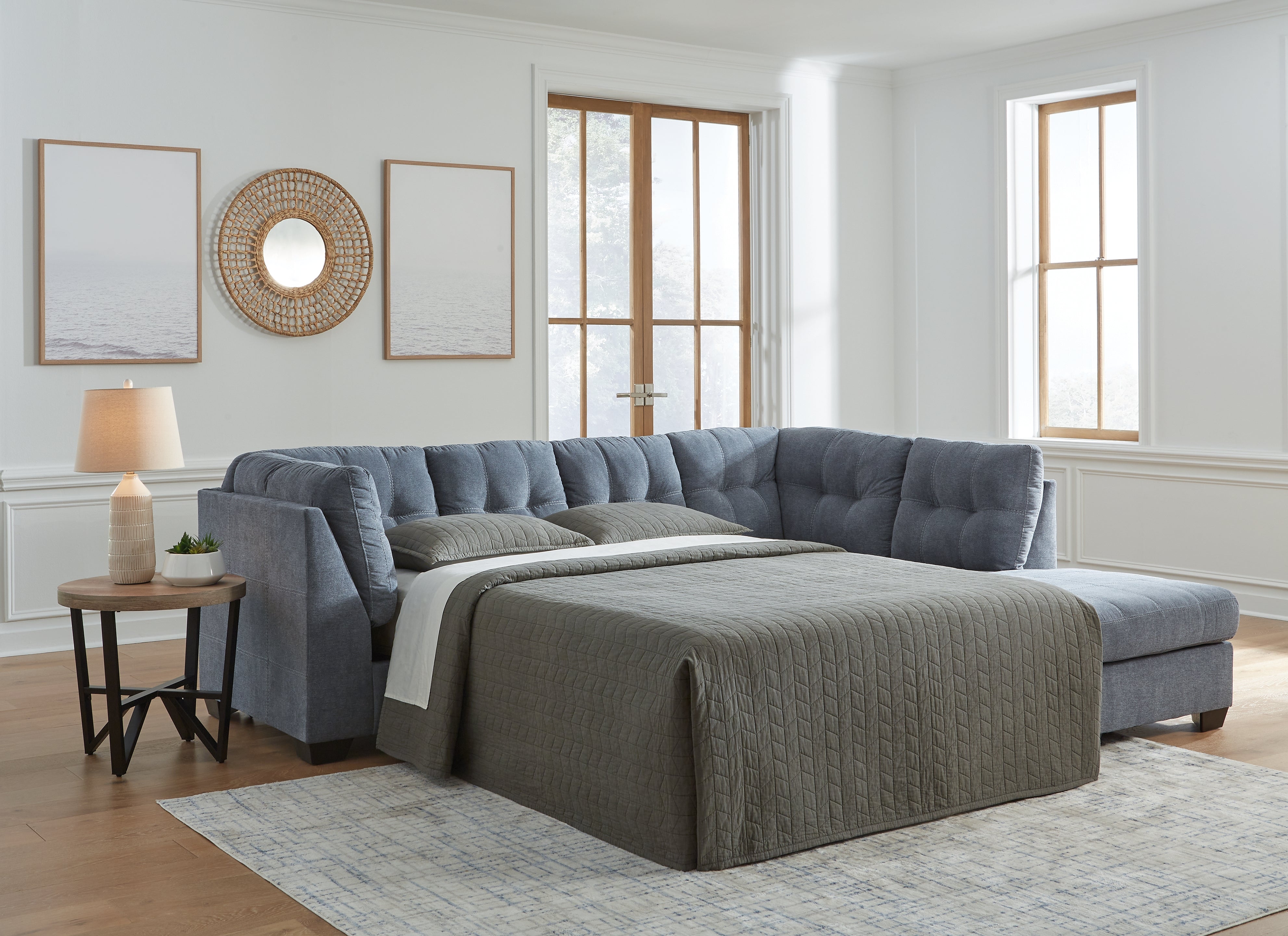 Sectionals for Less - Ashley Furniture - Marleton Sectional - 2-Piece Sleeper Sectional with Chaise / Denim - 55303S4