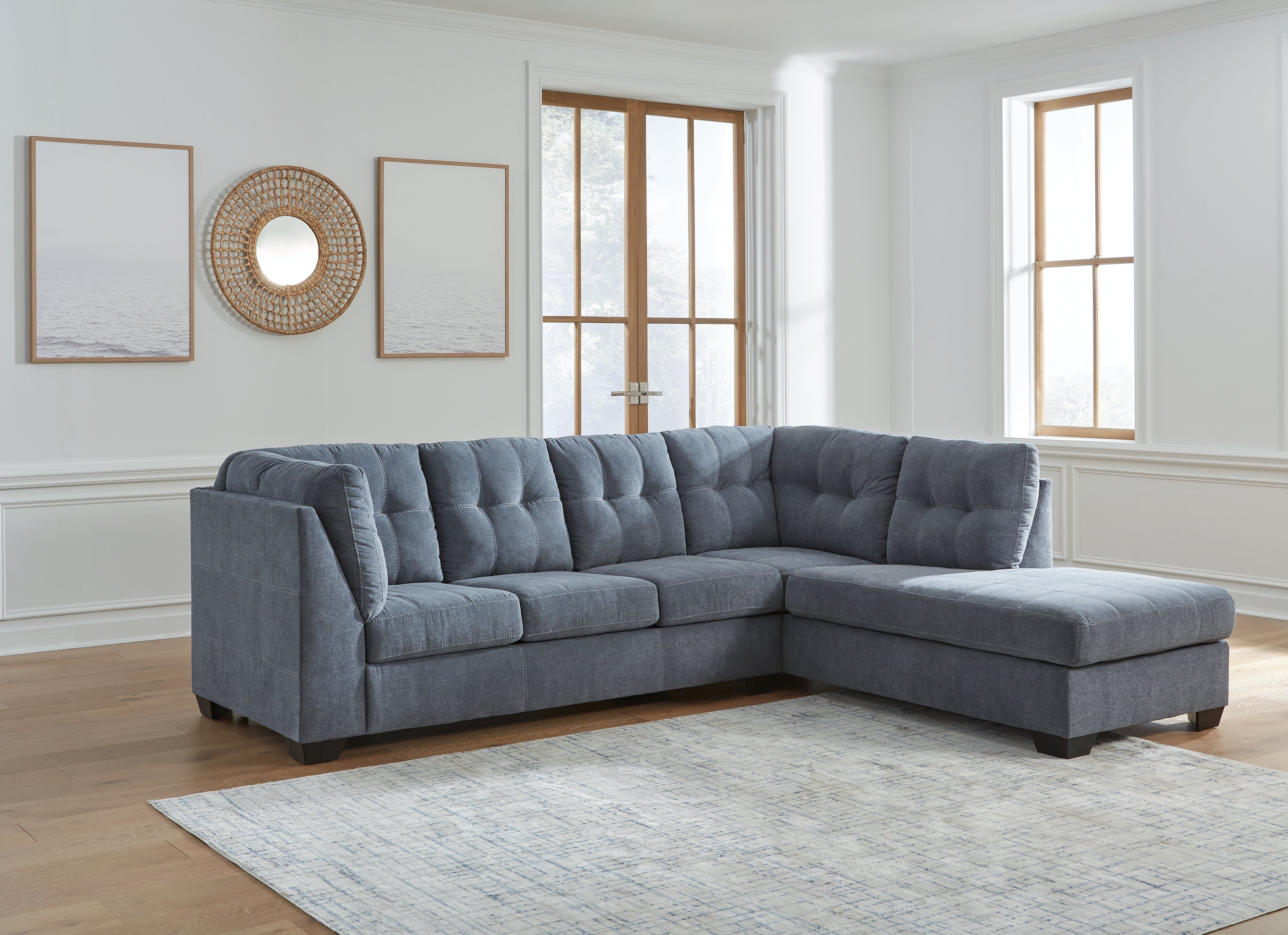 Sectionals for Less - Ashley Furniture - Marleton Sectional - LAF 2-Piece Sectional with Chaise / Denim - 55303S2