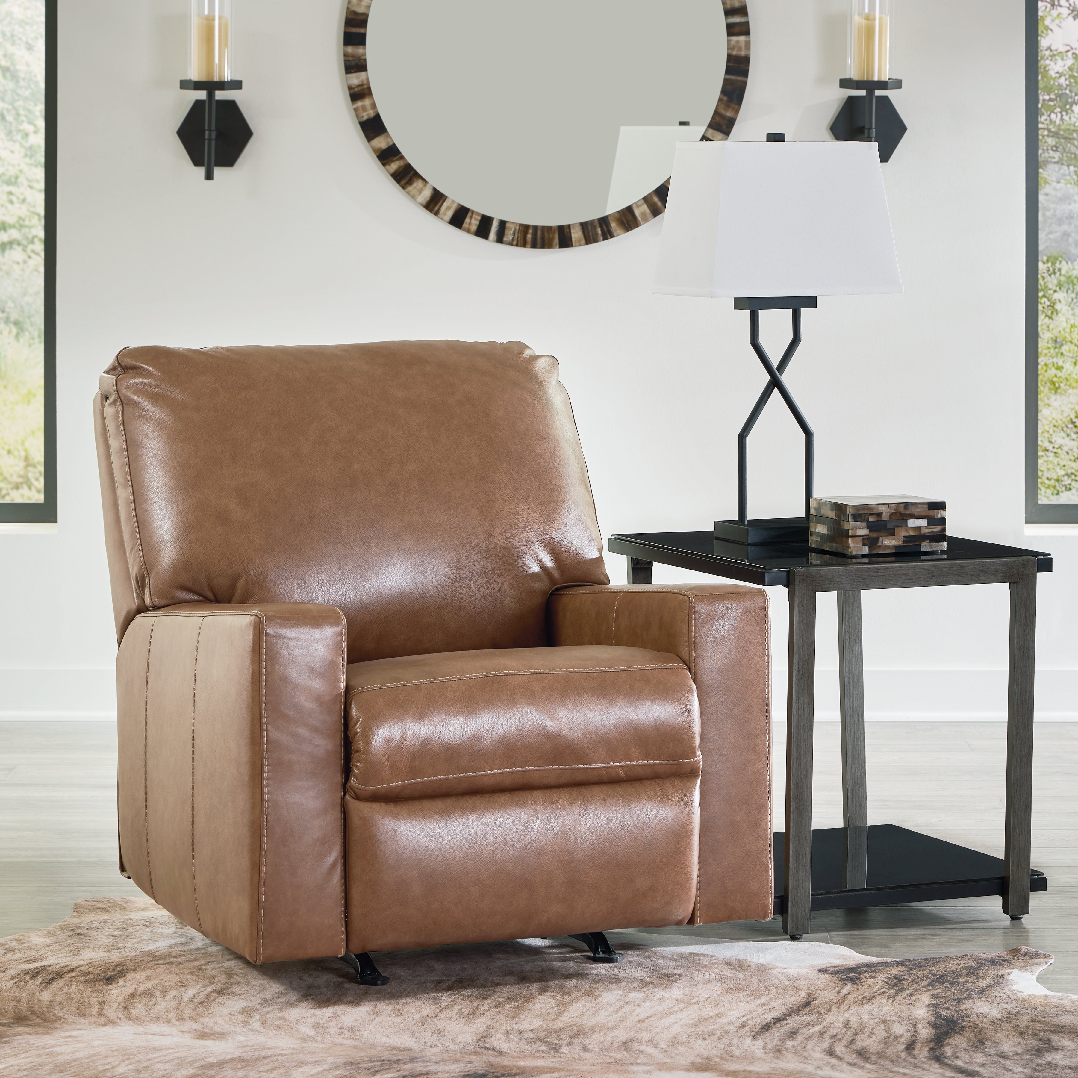 Sectionals for Less - Ashley Furniture - Bolsena Living Room - Rocker Recliner / Caramel - 5560325