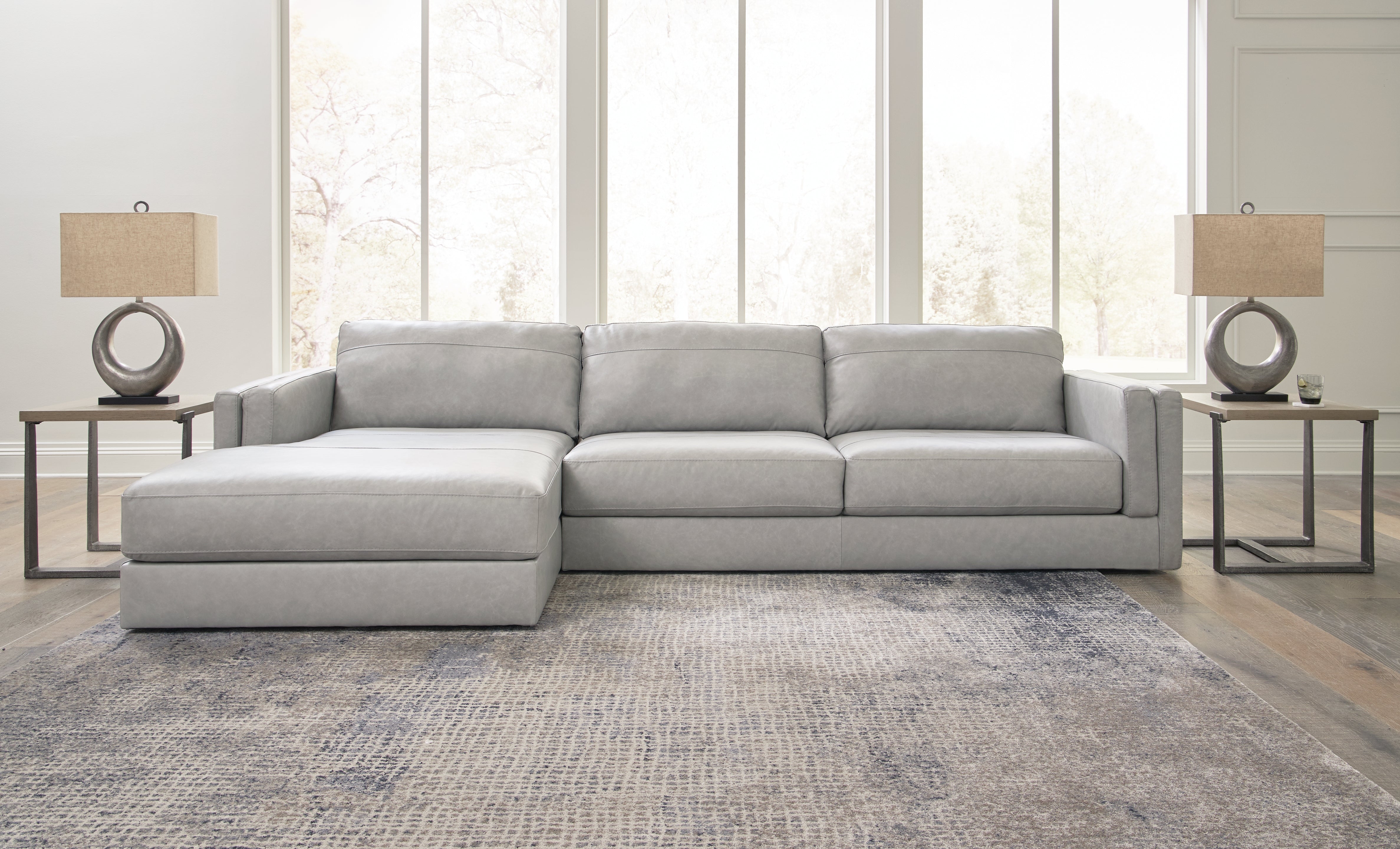Sectionals for Less - Ashley Furniture - Amiata Sectional - RAF 2-Piece Sectional with Chaise / Glacier - 57404S1