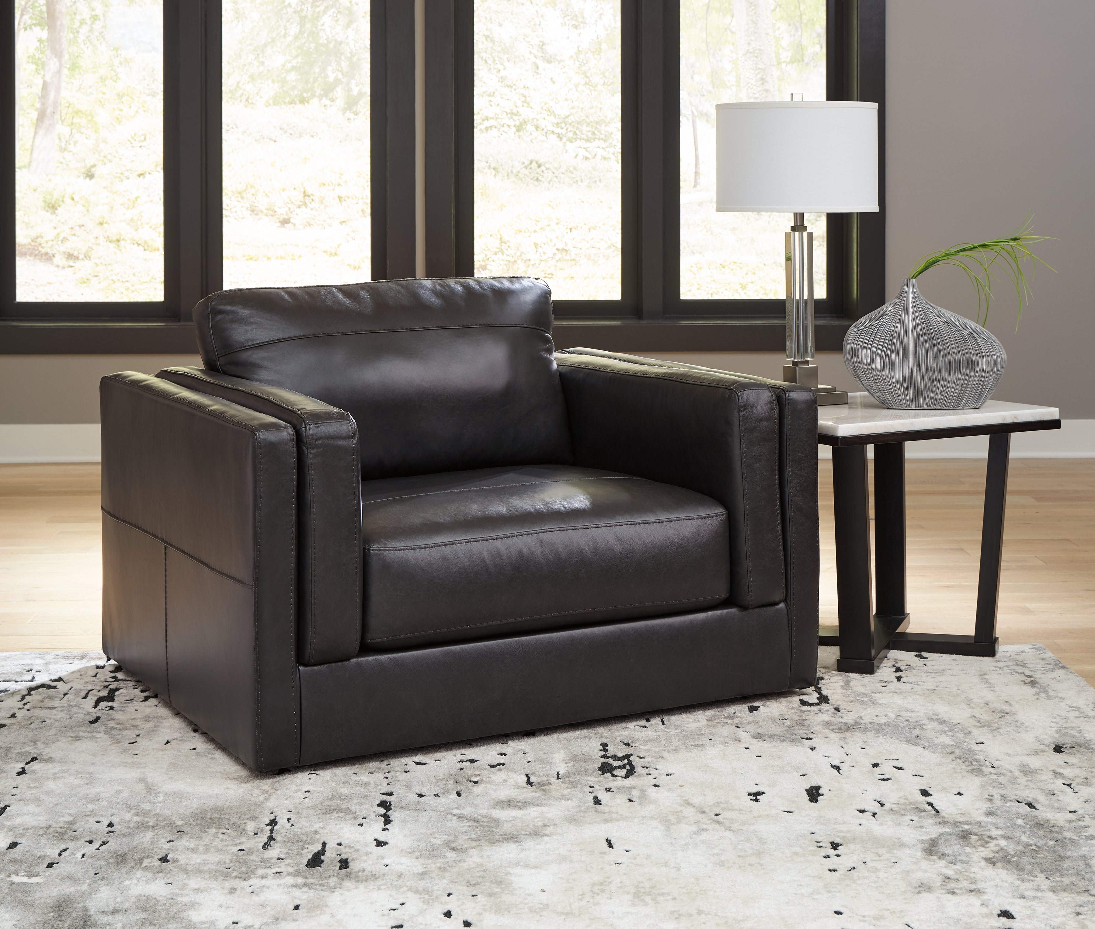 Sectionals for Less - Ashley Furniture - Amiata Living Room - Chair and a Half / Onyx - 5740523