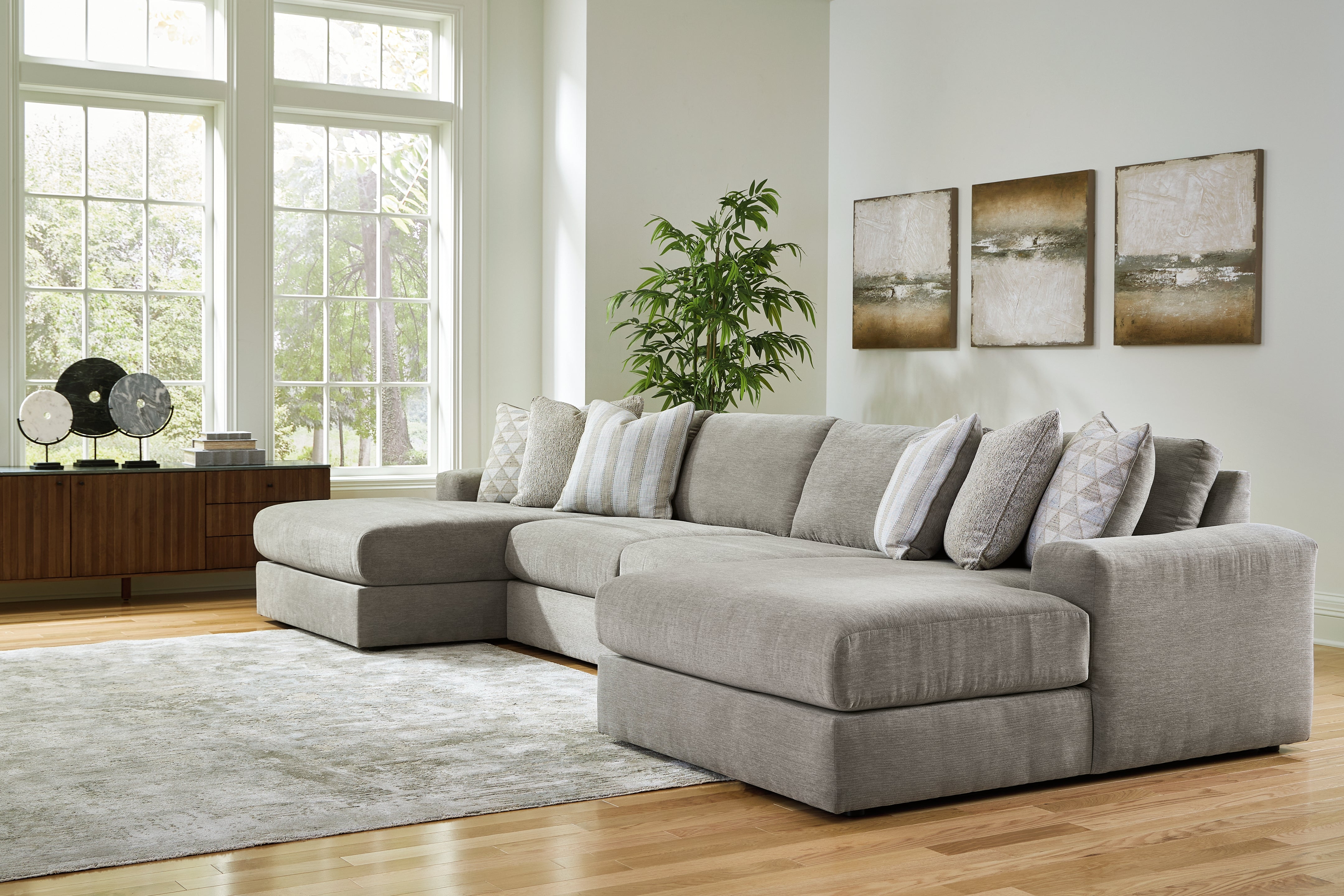 Sectionals for Less - Ashley Furniture - Avaliyah Sectional - RAF 4-Piece Double Chaise Sectional / Ash - 58103S11