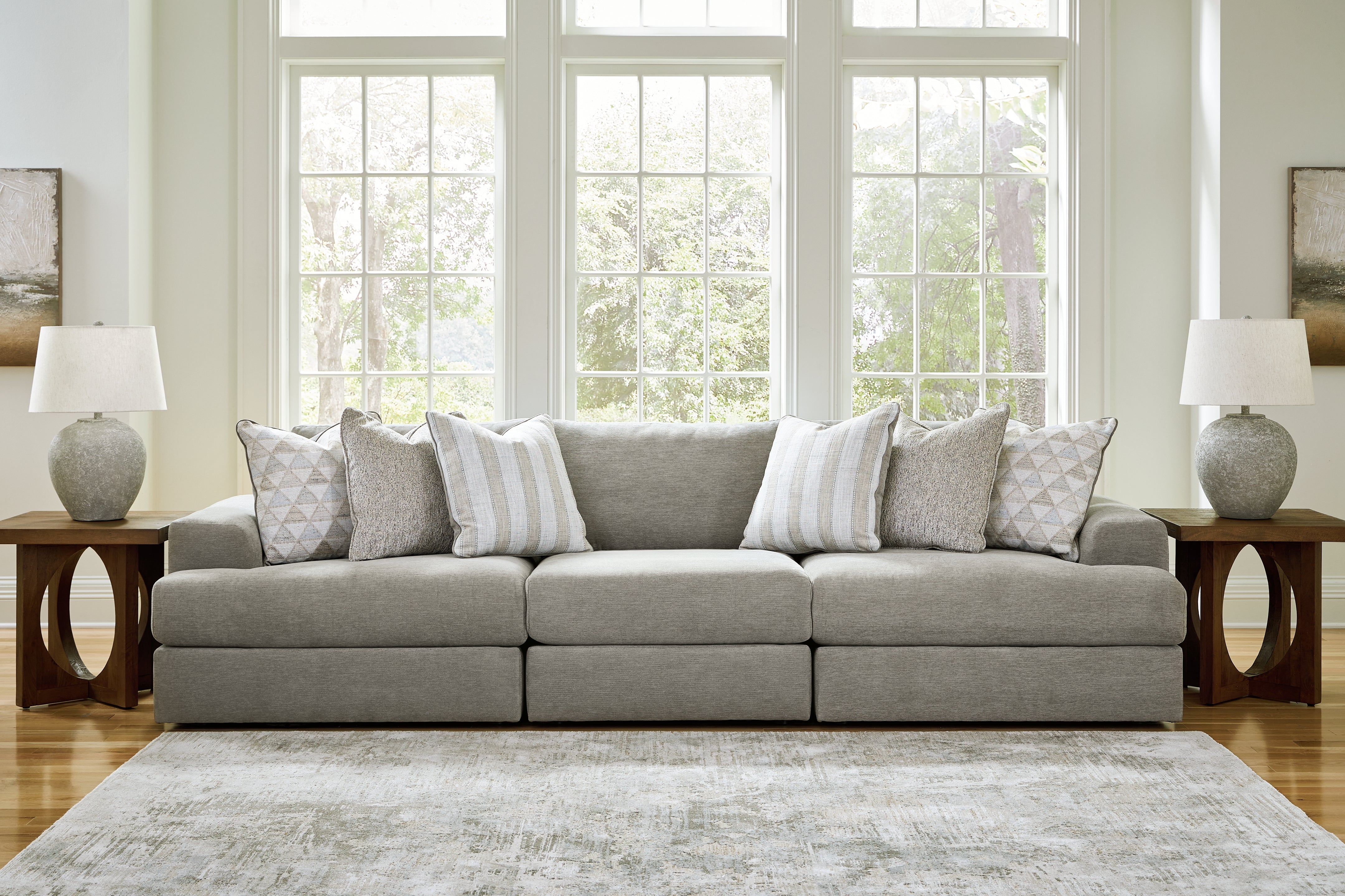 Sectionals for Less - Ashley Furniture - Avaliyah Sectional - RAF 3-Piece Sectional Sofa / Ash - 58103S2