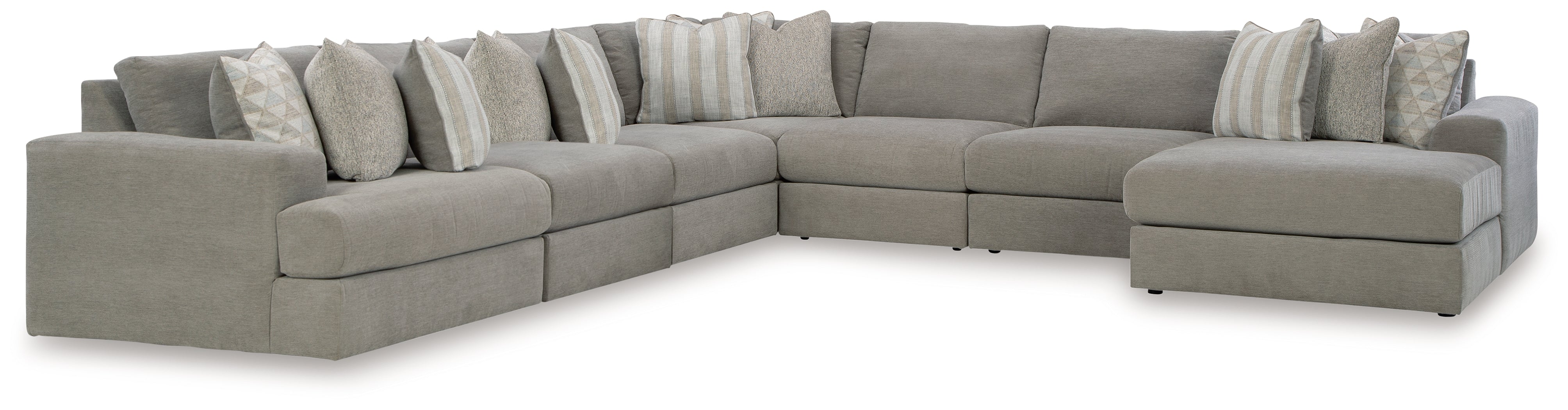 Sectionals for Less - Ashley Furniture - Avaliyah Sectional - RAF 7-Piece Sectional with Chaise / Ash - 58103S10