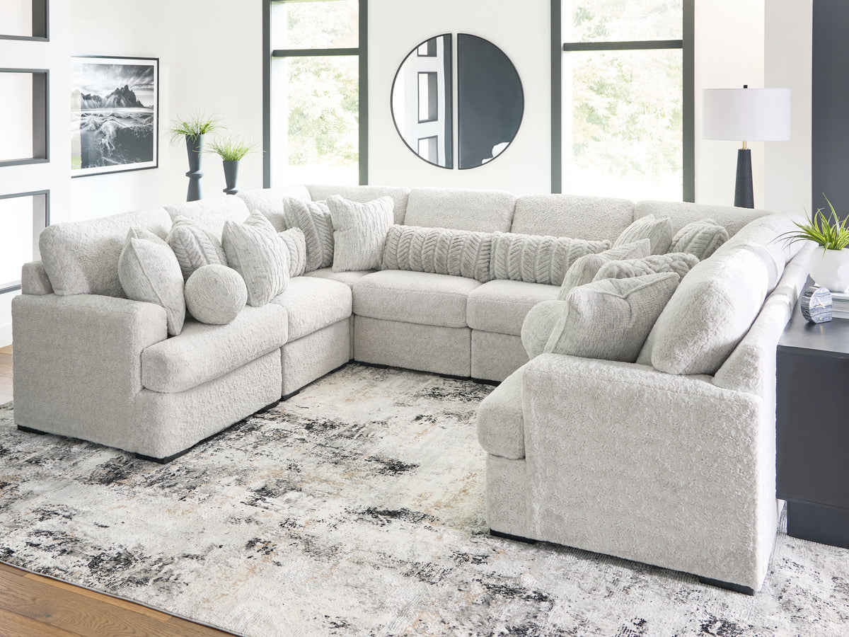 Sectionals for Less - Ashley Furniture - Cuddle Plush Sectional - RAF 10-Piece Sectional / Arctic - PC59106S10