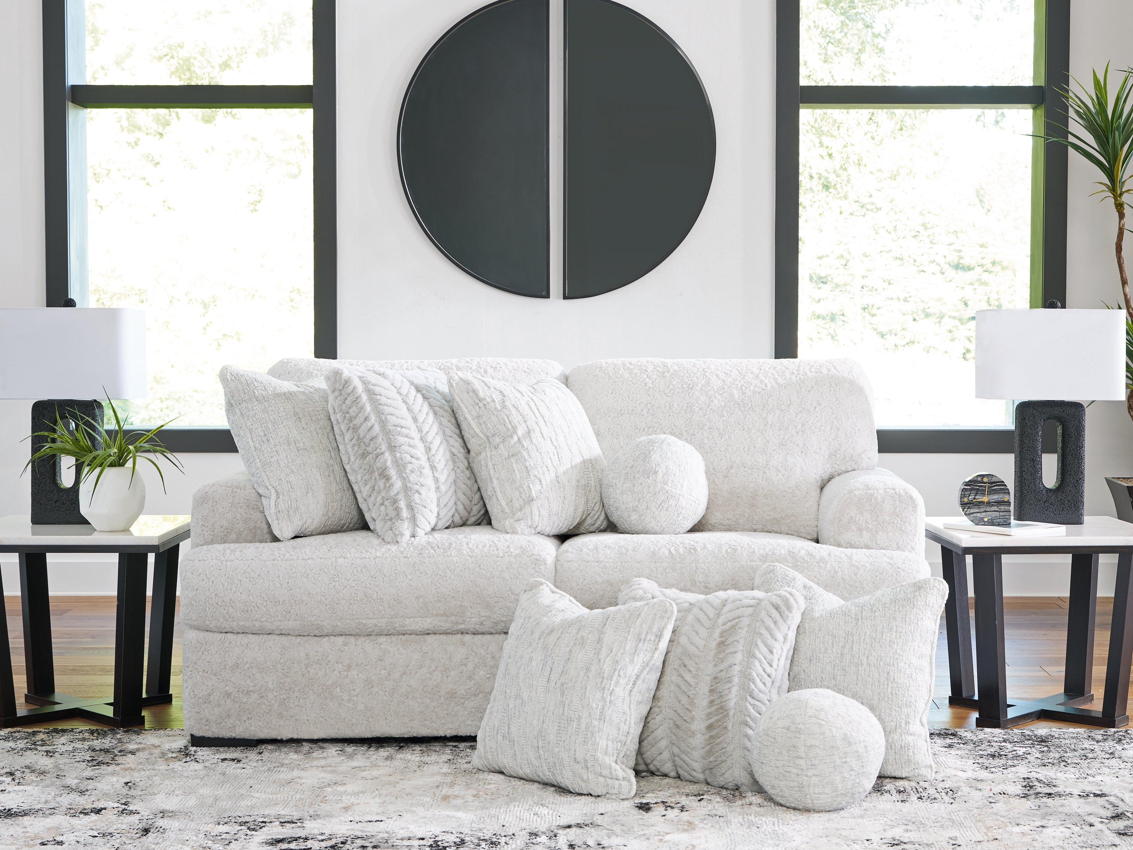 Sectionals for Less - Ashley Furniture - Cuddle Plush Sectional - RAF 2-Piece Sectional / Arctic - PC59106S9