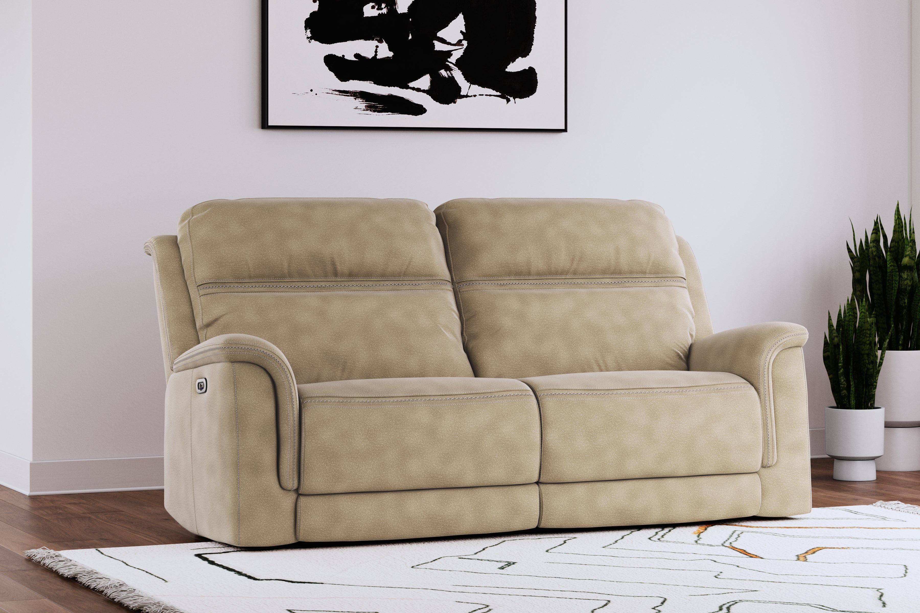 Sectionals for Less - Ashley Furniture - Next-Gen DuraPella Living Room - 2 Seat PWR REC Sofa ADJ HDREST / Sand - 5930247