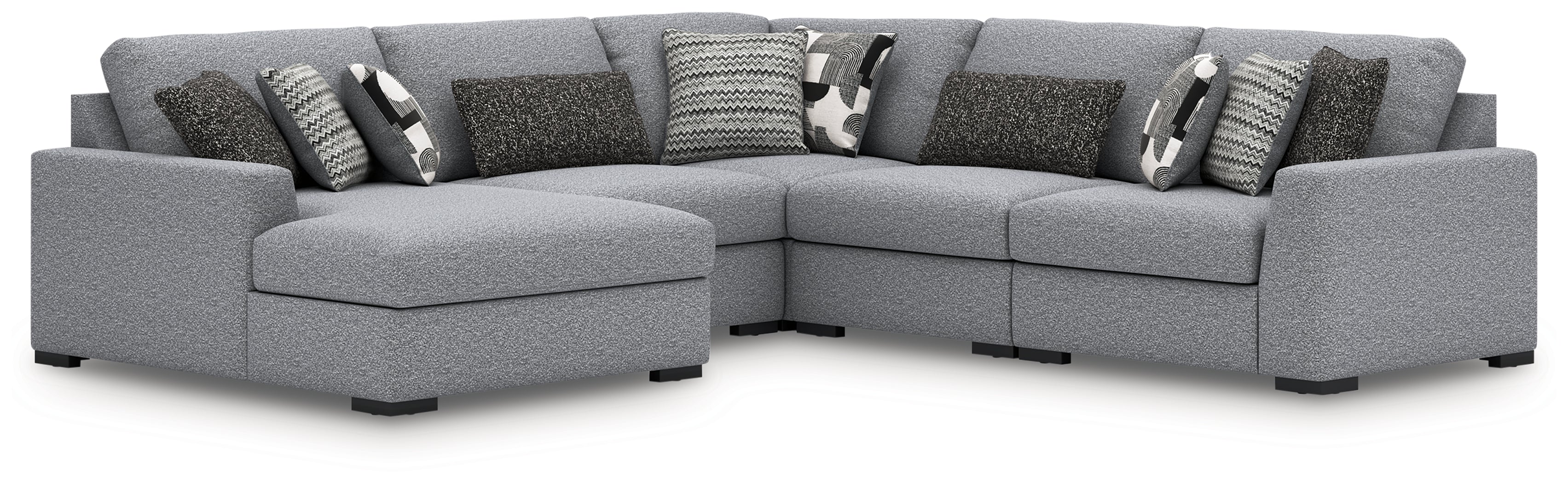 Sectionals for Less - Ashley Furniture - Bealton Sectional - RAF 5-Piece Sectional with Chaise / Salt and Pepper - 61305S8