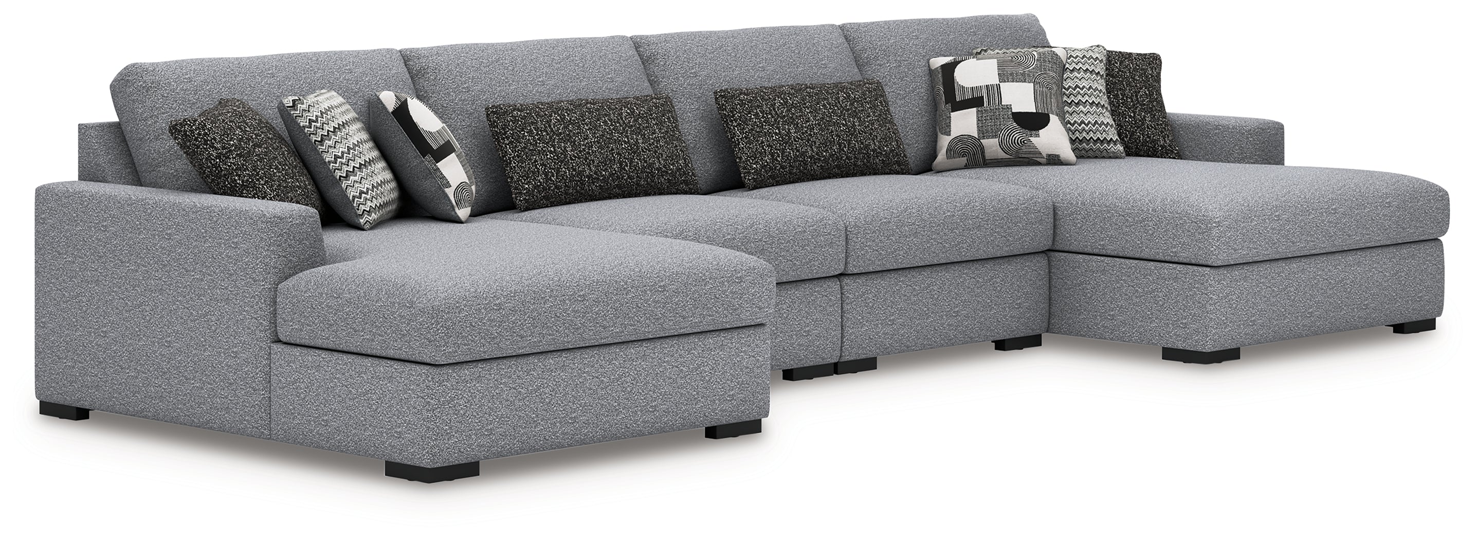 Sectionals for Less - Ashley Furniture - Bealton Sectional - RAF 4-Piece Sectional with Double Chaise / Salt and Pepper - 61305S9