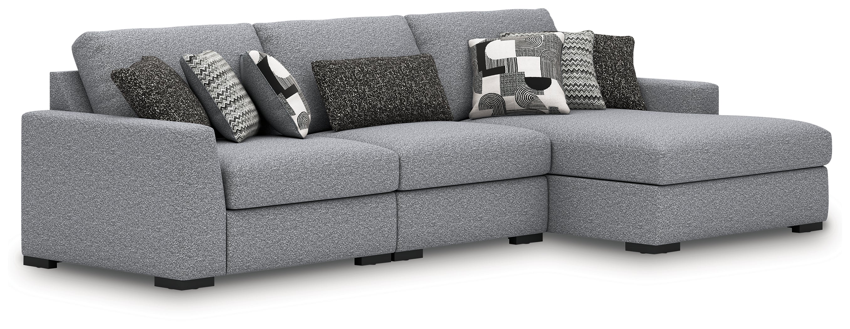 Sectionals for Less - Ashley Furniture - Bealton Sectional - RAF 3-Piece Sectional with Chaise / Salt and Pepper - 61305S3