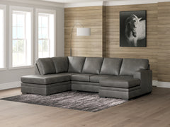 Sectionals for Less - Ashley Furniture - Lofton-Pike Sectional - RAF 2-Piece Sectional with Chaise / Shadow - PC61610S2