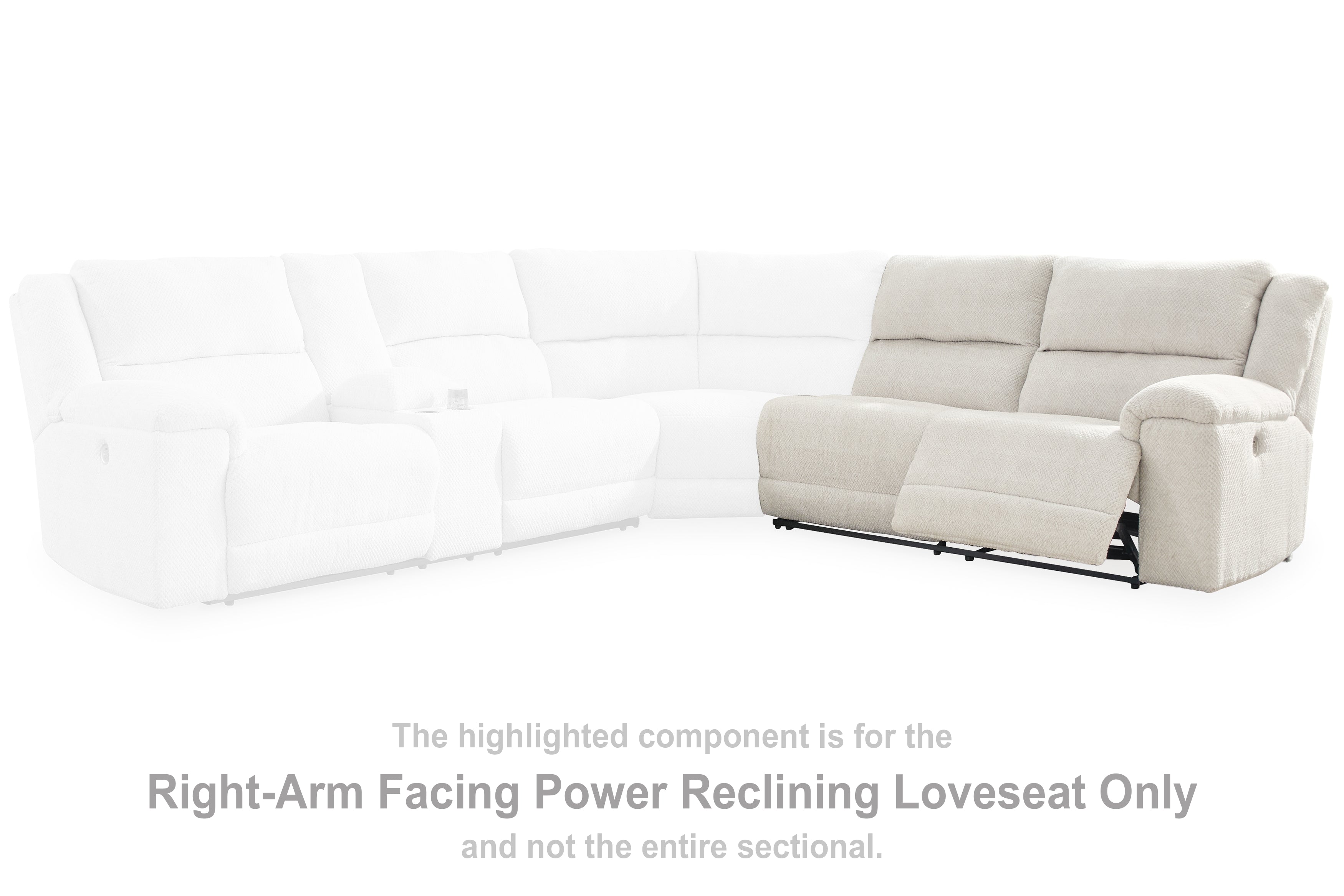 Sectionals for Less - Ashley Furniture - Keensburg Sectional - RAF Reclining Power Loveseat / Linen - 6180775