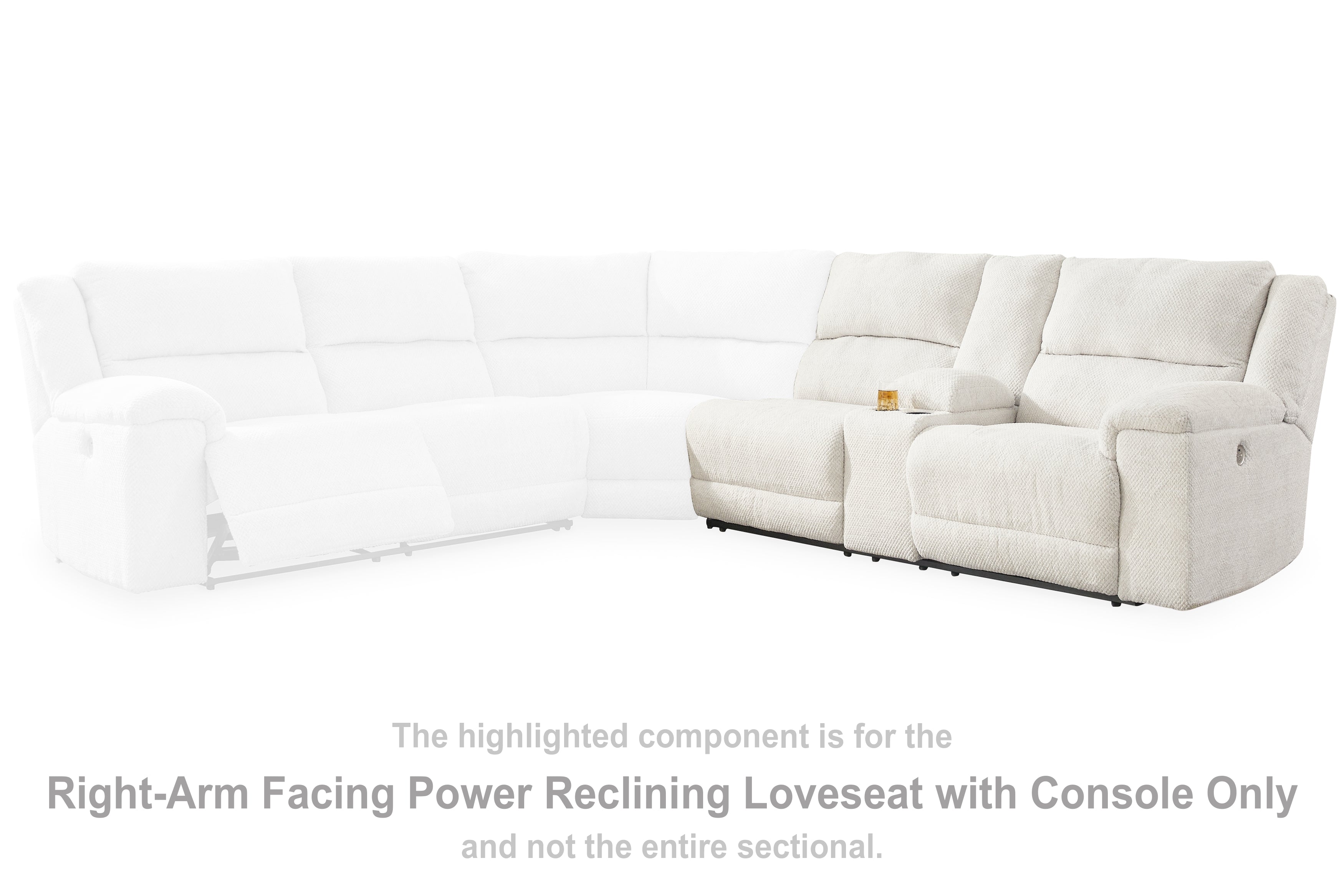 Sectionals for Less - Ashley Furniture - Keensburg Sectional - RAF DBL REC PWR CON Loveseat / Linen - 6180790