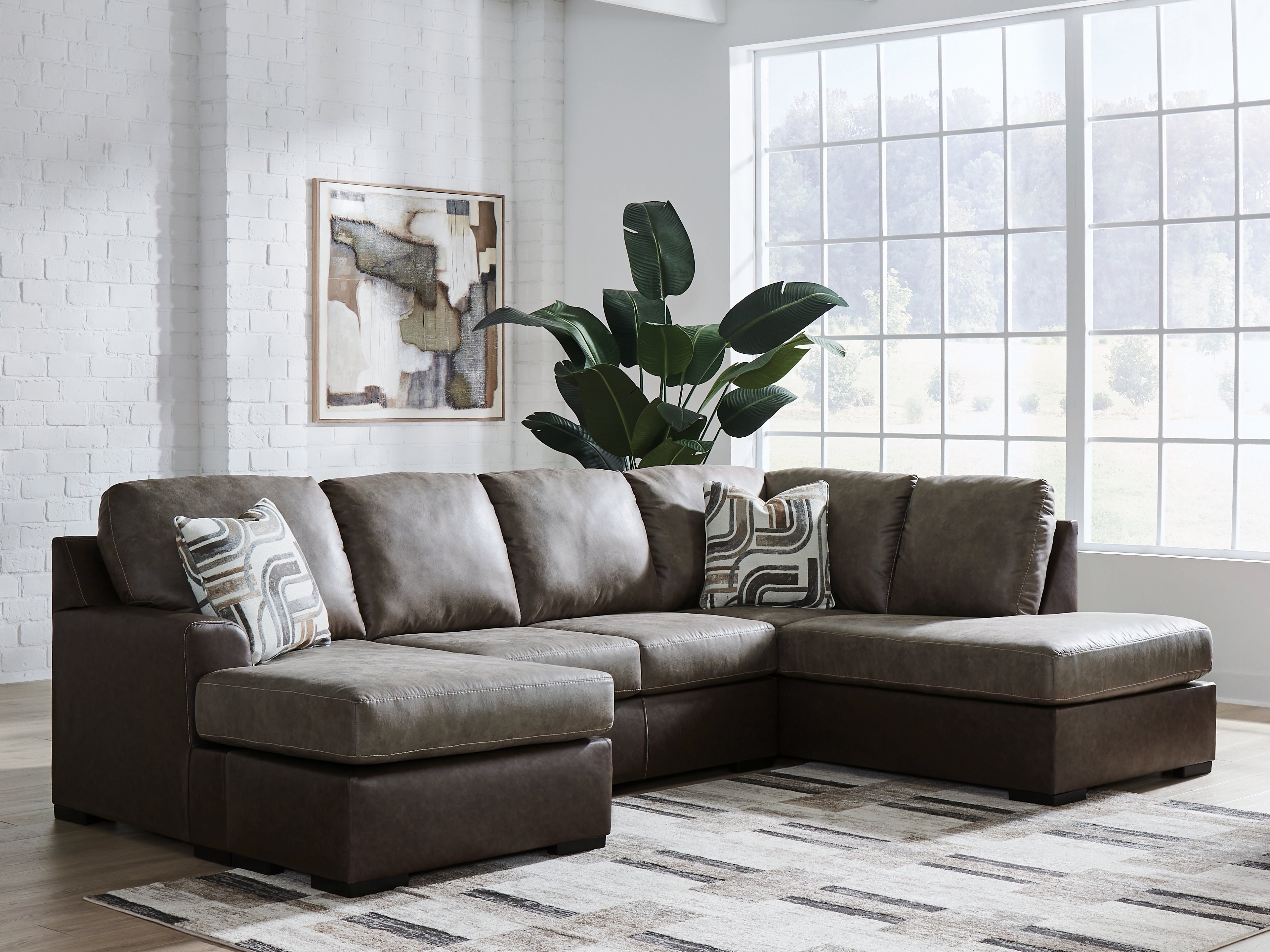Sectionals for Less - Ashley Furniture - Castille Way Sectional - LAF 2-Piece Sectional with Chaise / Fossil - PC62703S2