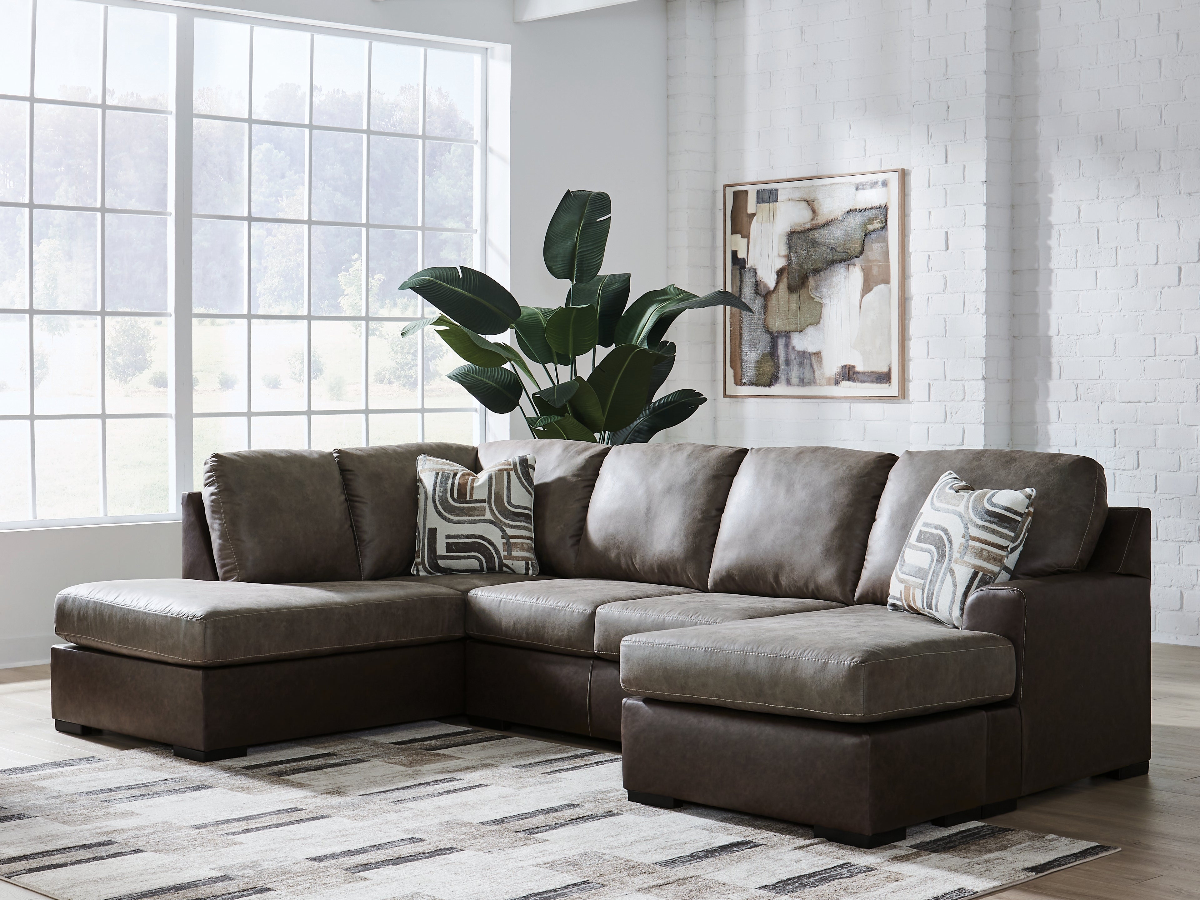 Sectionals for Less - Ashley Furniture - Castille Way Sectional - RAF 2-Piece Sectional with Chaise / Fossil - PC62703S1