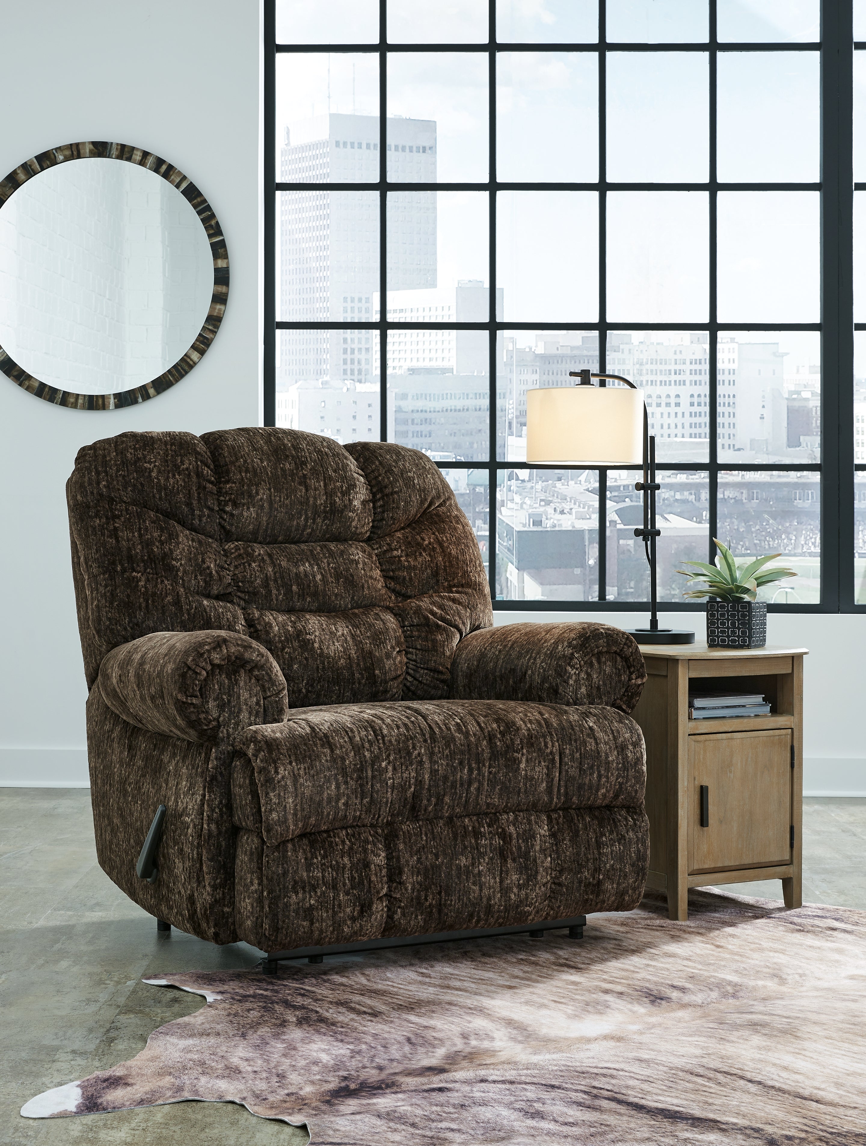 Sectionals for Less - Ashley Furniture - Movie Man Living Room - Zero Wall Recliner / Chocolate - 6380229