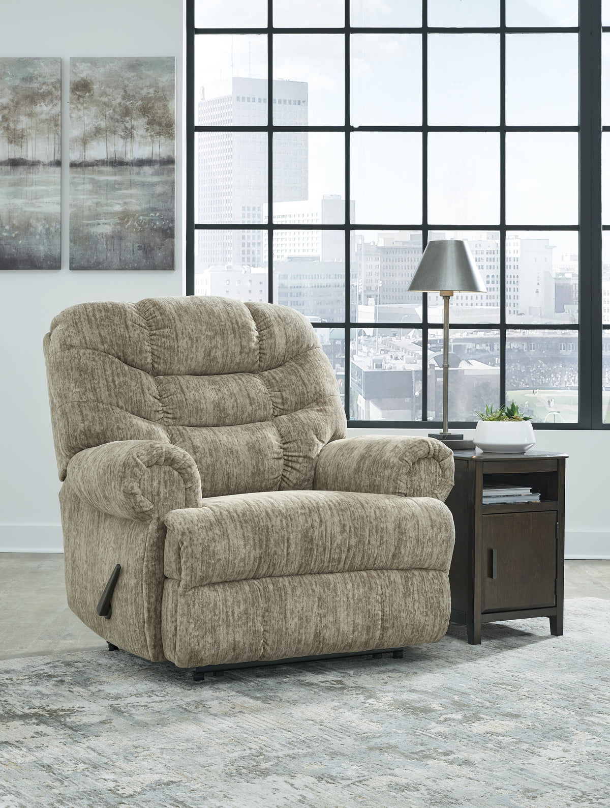 Sectionals for Less - Ashley Furniture - Movie Man Living Room - Zero Wall Recliner / Taupe - 6380329