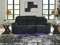 Sectionals for Less - Ashley Furniture - Forest Lake Living Room - PWR REC Loveseat/CON/ADJ HDRST / Black - PC6420218
