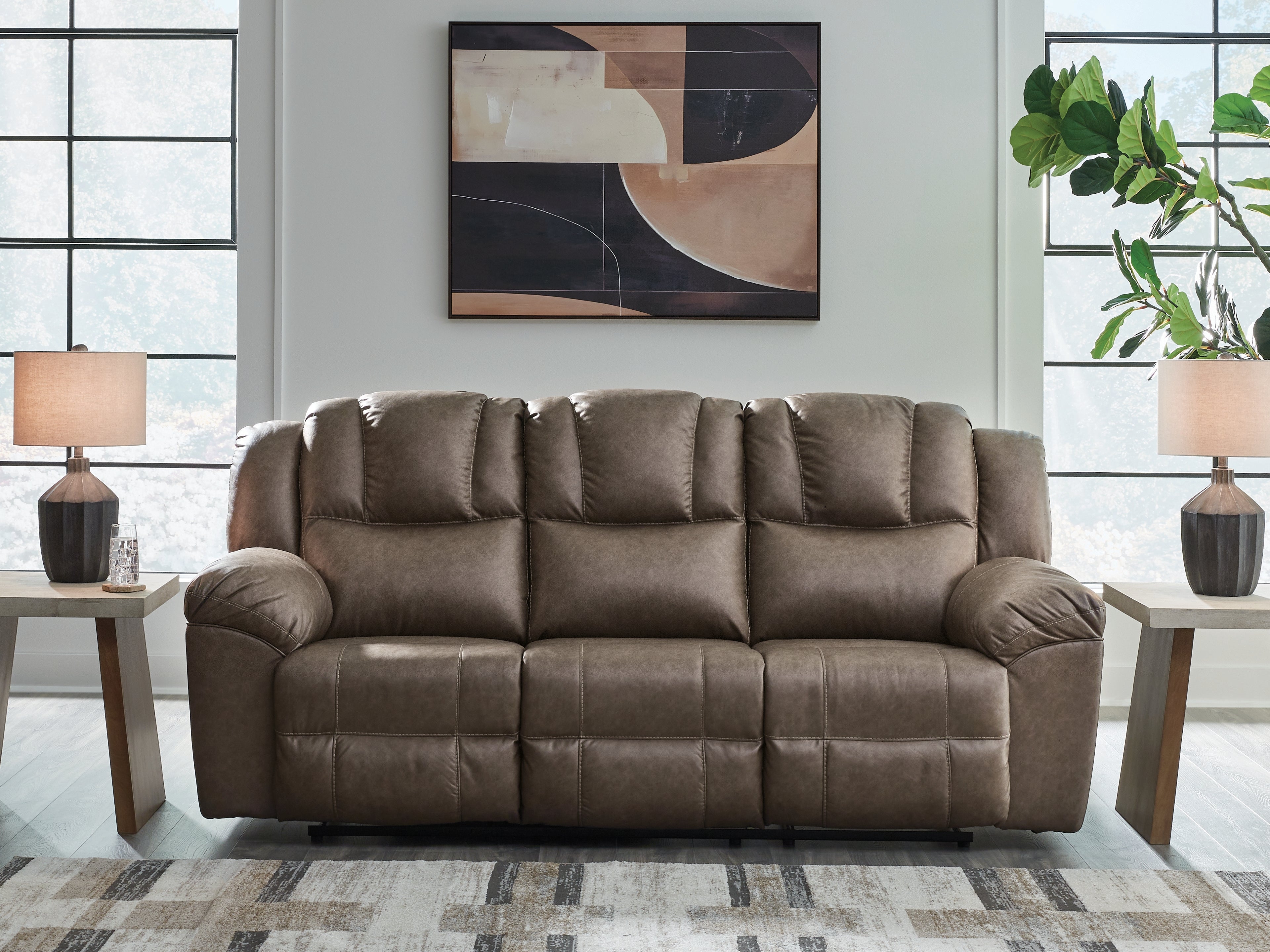 Sectionals for Less - Ashley Furniture - Lowilla Living Room - Reclining Sofa / Driftwood - PC6450688
