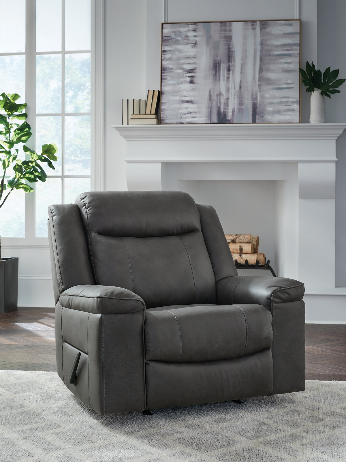 Sectionals for Less - Ashley Furniture - Status Check Living Room - Rocker Recliner / Shadow - PC6530725