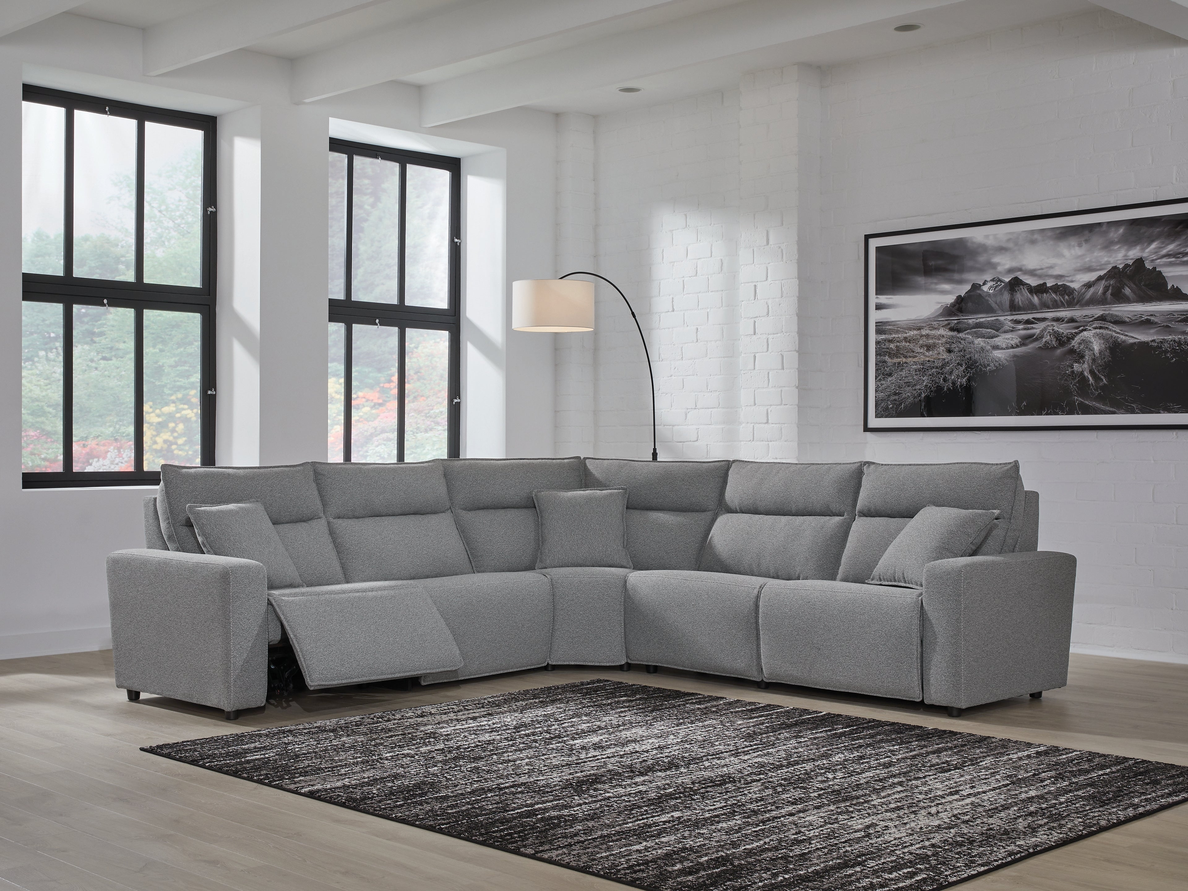 Sectionals for Less - Ashley Furniture - ModMax II Sectional - 5-Piece Power Reclining Sectional / Salt and Pepper - 65906S8