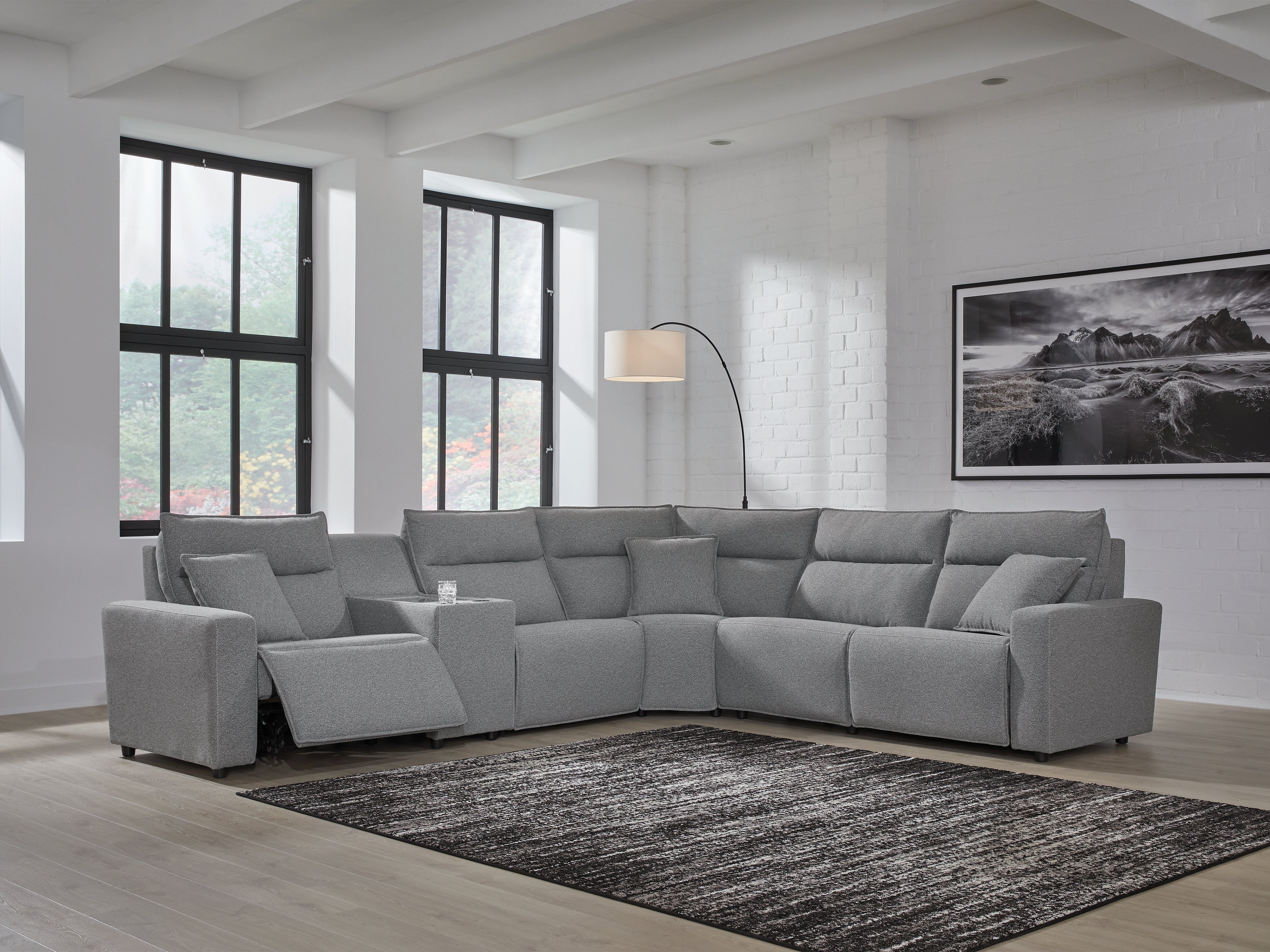 Sectionals for Less - Ashley Furniture - ModMax II Sectional - 6-Piece Power Reclining Sectional / Salt and Pepper - 65906S10