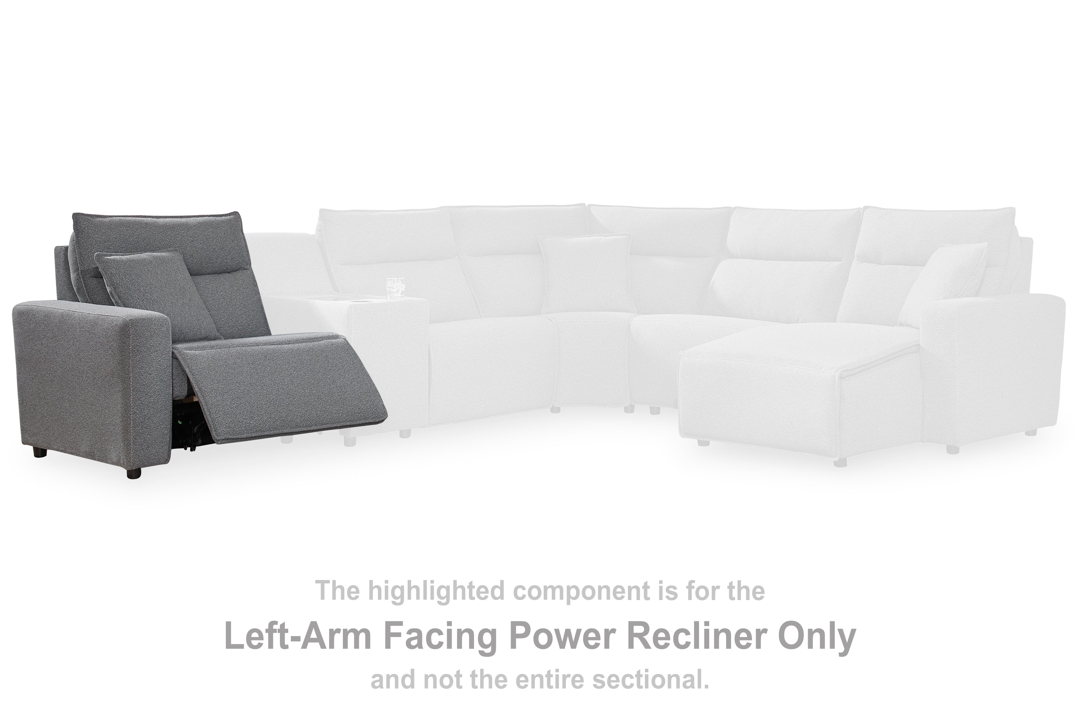 Sectionals for Less - Ashley Furniture - ModMax II Sectional - LAF Zero Wall Power Recliner / Salt and Pepper - 6590658