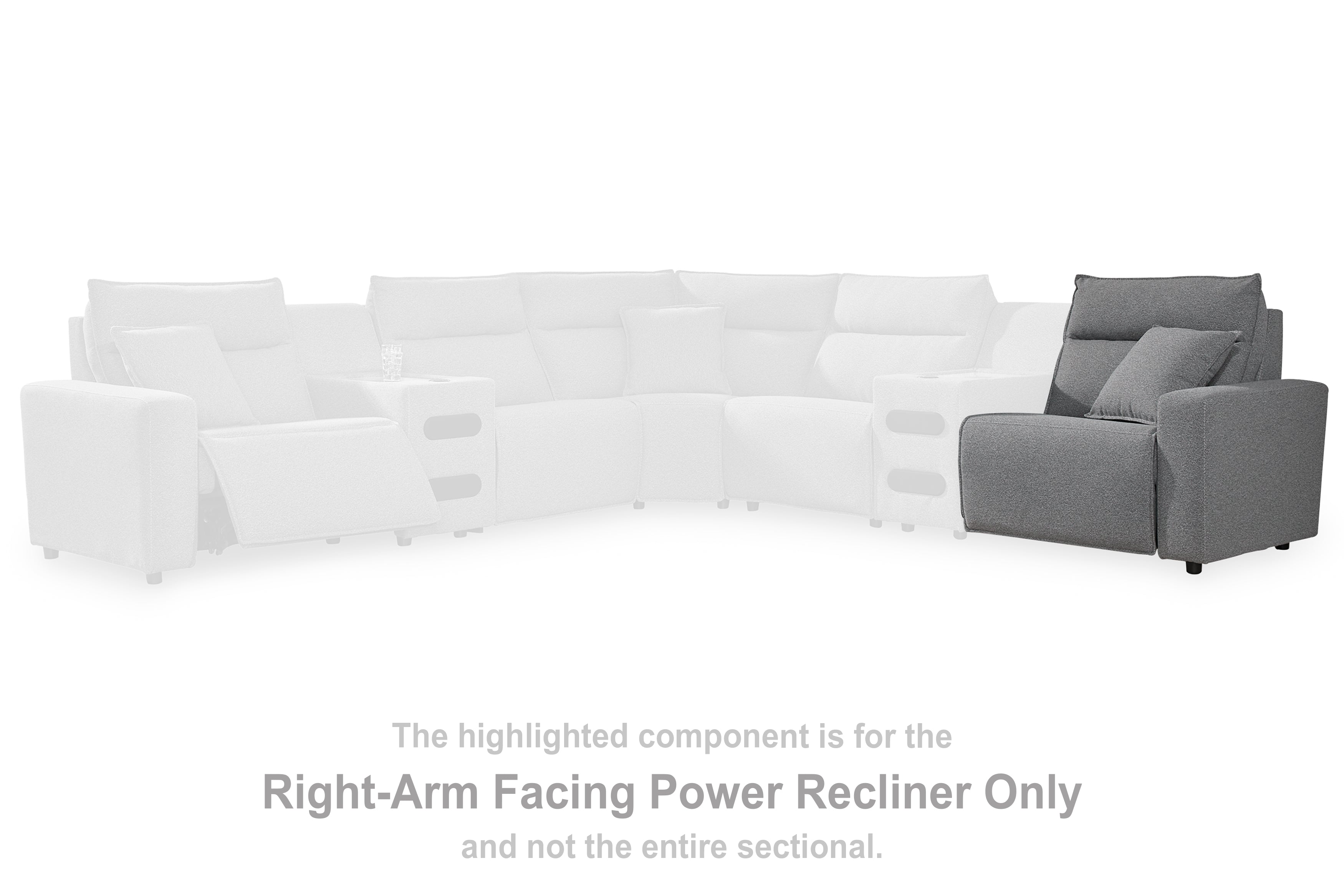 Sectionals for Less - Ashley Furniture - ModMax II Sectional - RAF Zero Wall Power Recliner / Salt and Pepper - 6590662