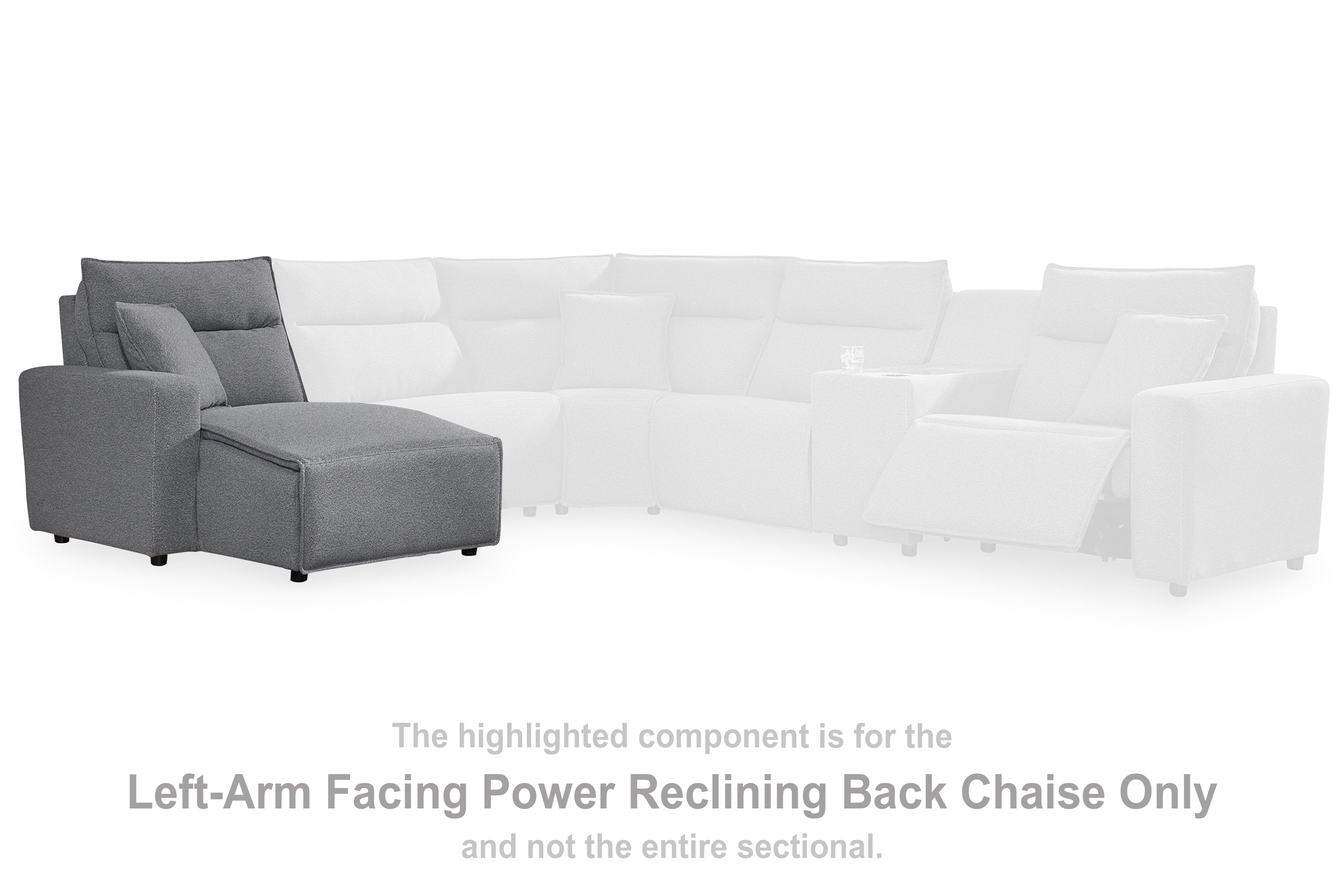 Sectionals for Less - Ashley Furniture - ModMax II Sectional - LAF Press Back Power Chaise / Salt and Pepper - 6590679