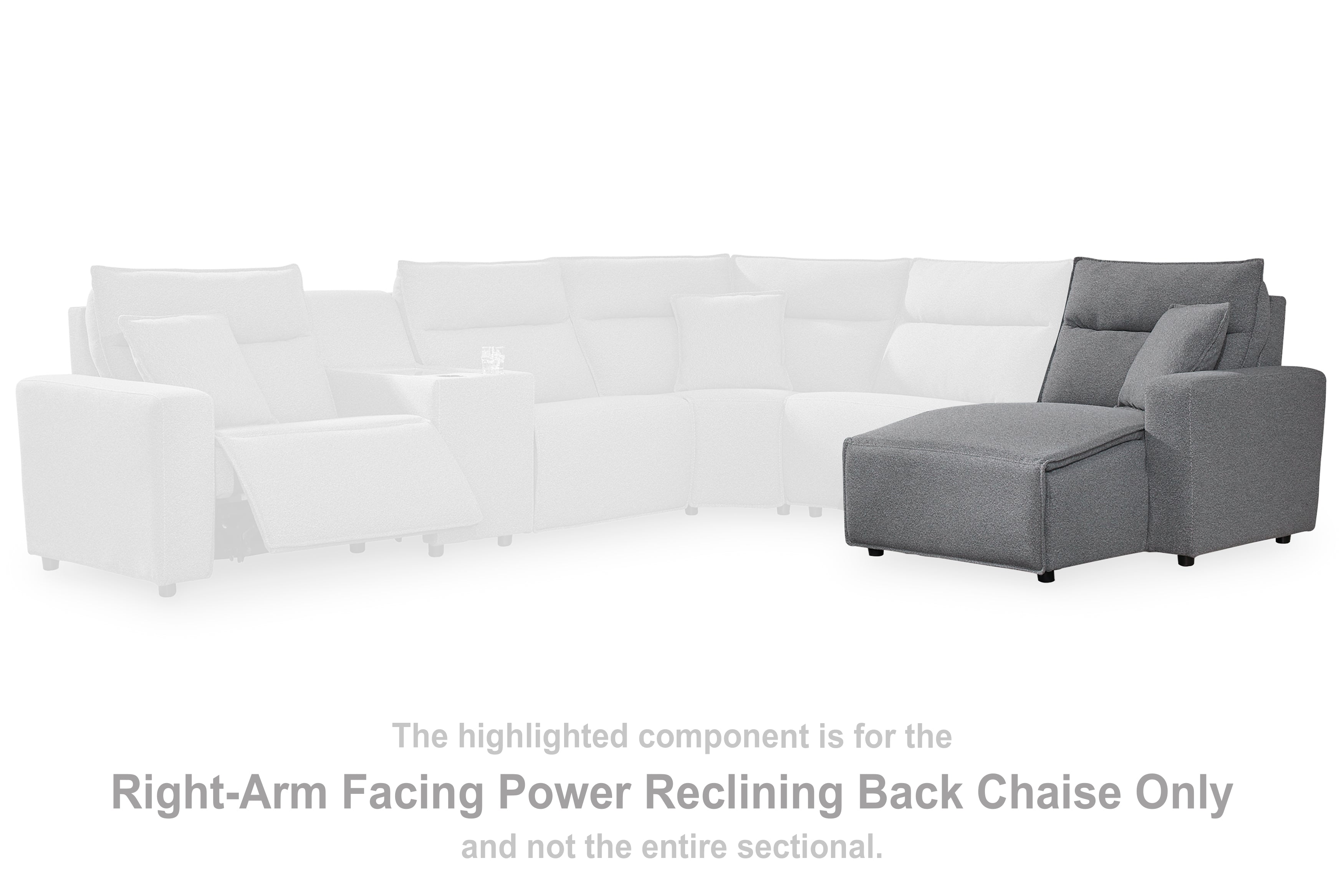 Sectionals for Less - Ashley Furniture - ModMax II Sectional - RAF Press Back Power Chaise / Salt and Pepper - 6590697