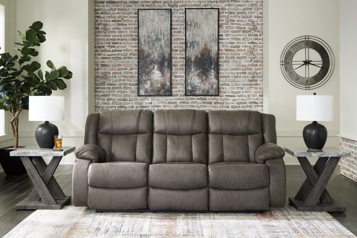 Sectionals for Less - Ashley Furniture - First Base Living Room - Reclining Sofa / Gunmetal - 6880488