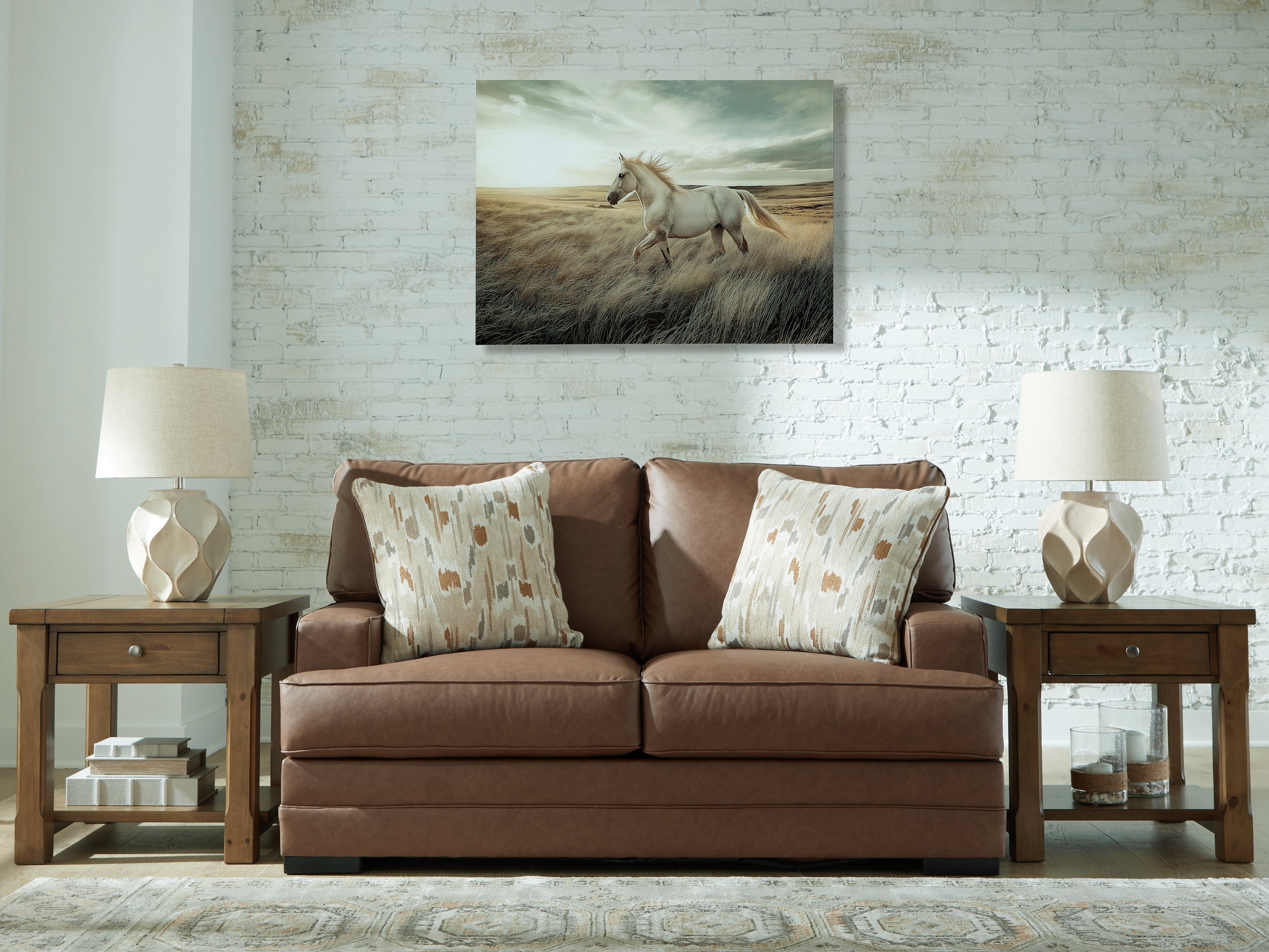 Sectionals for Less - Ashley Furniture - VillaCourt Living Room - Loveseat / Caramel - 7490935