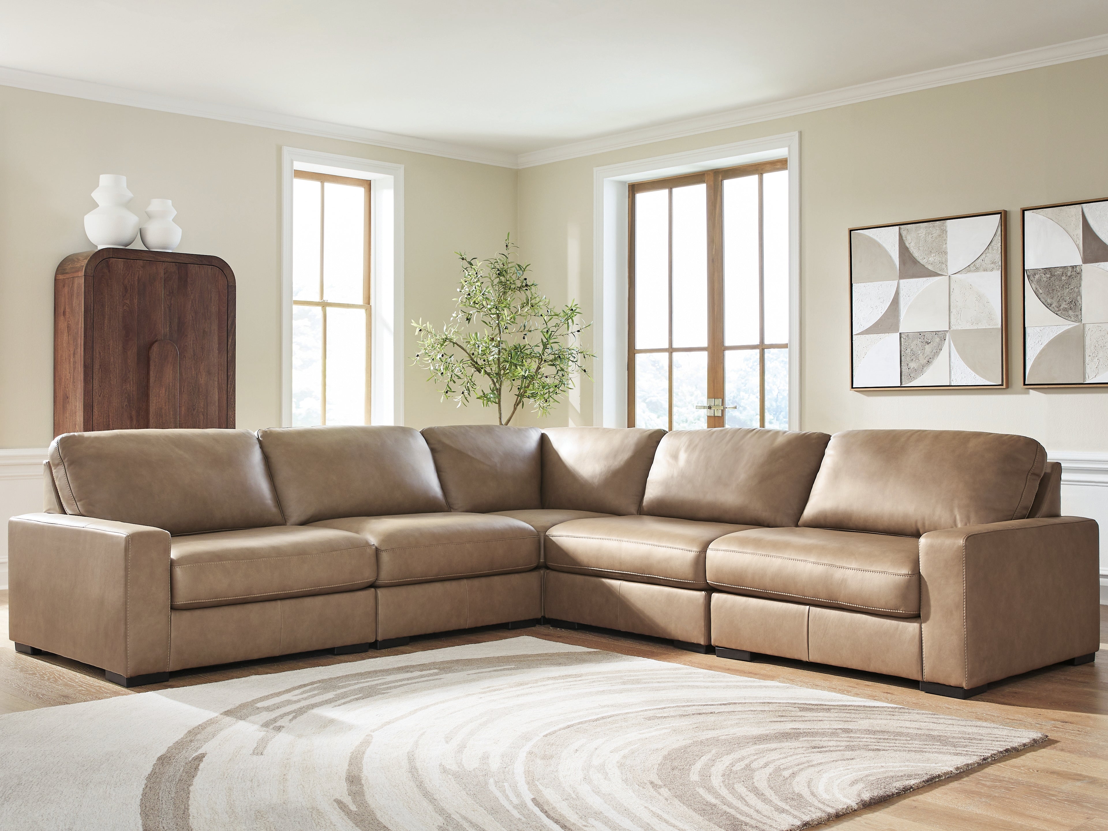 Sectionals for Less - Ashley Furniture - Veronella Sectional - RAF 5-Piece Sectional / Sahara - 76106S17