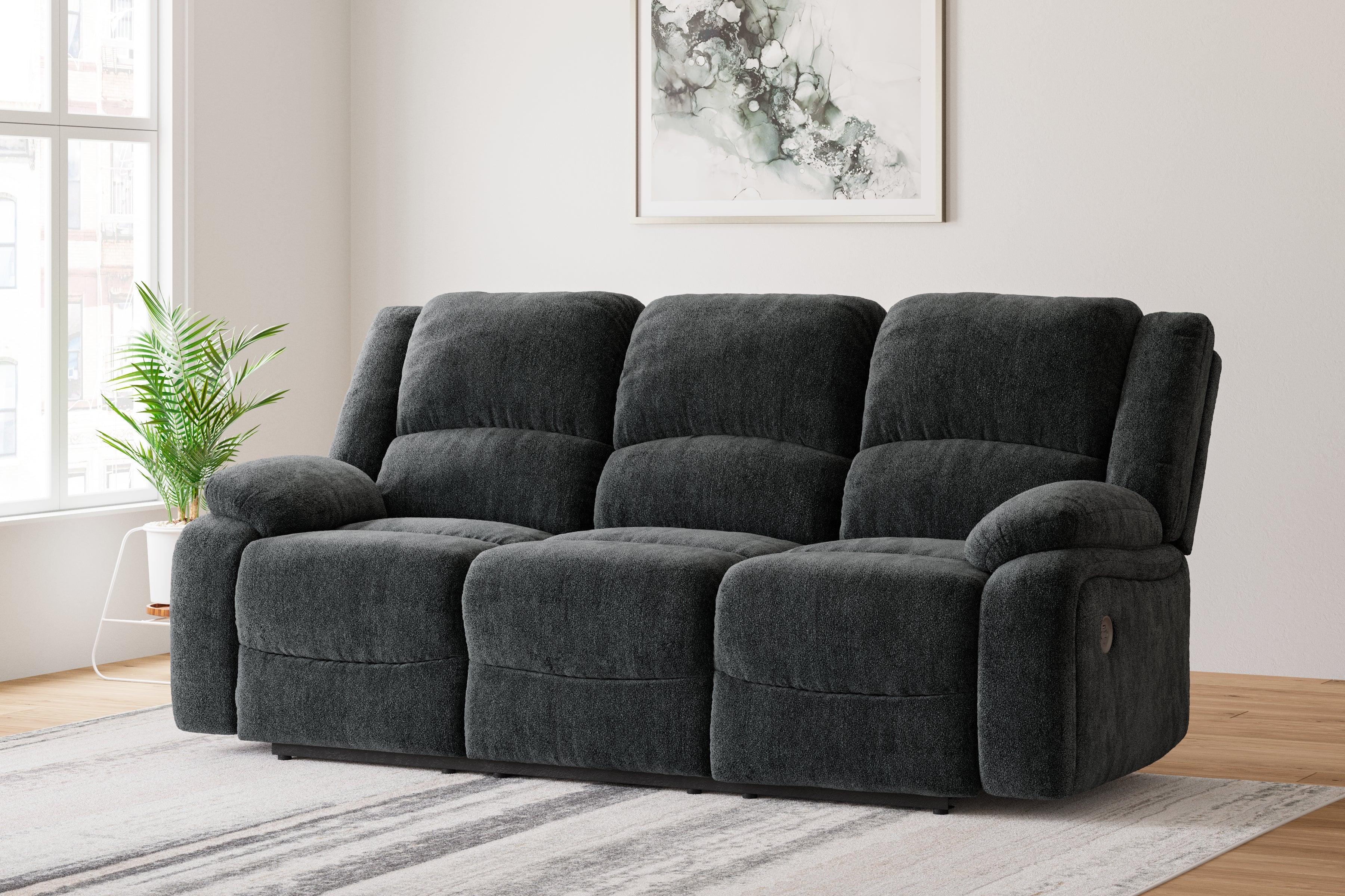 Sectionals for Less - Ashley Furniture - Draycoll Living Room - Reclining Power Sofa / Slate - 7650487