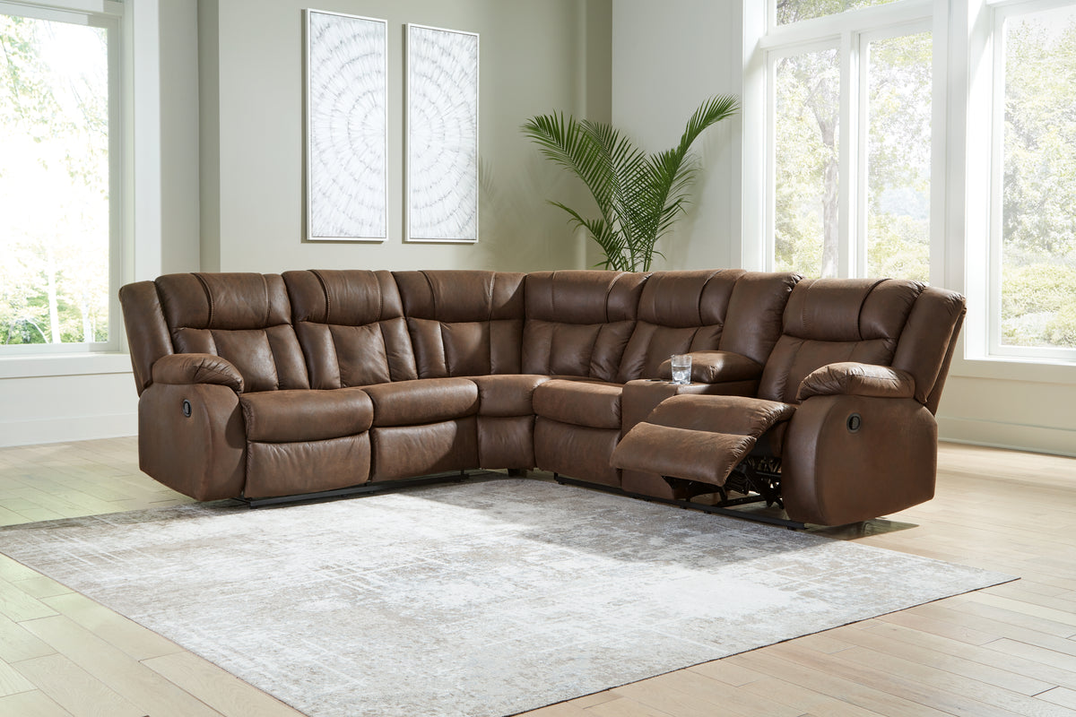 Sectionals for Less - Ashley Furniture - Trail Boys Sectional - 2-Piece Reclining Sectional / Walnut - 82703S1