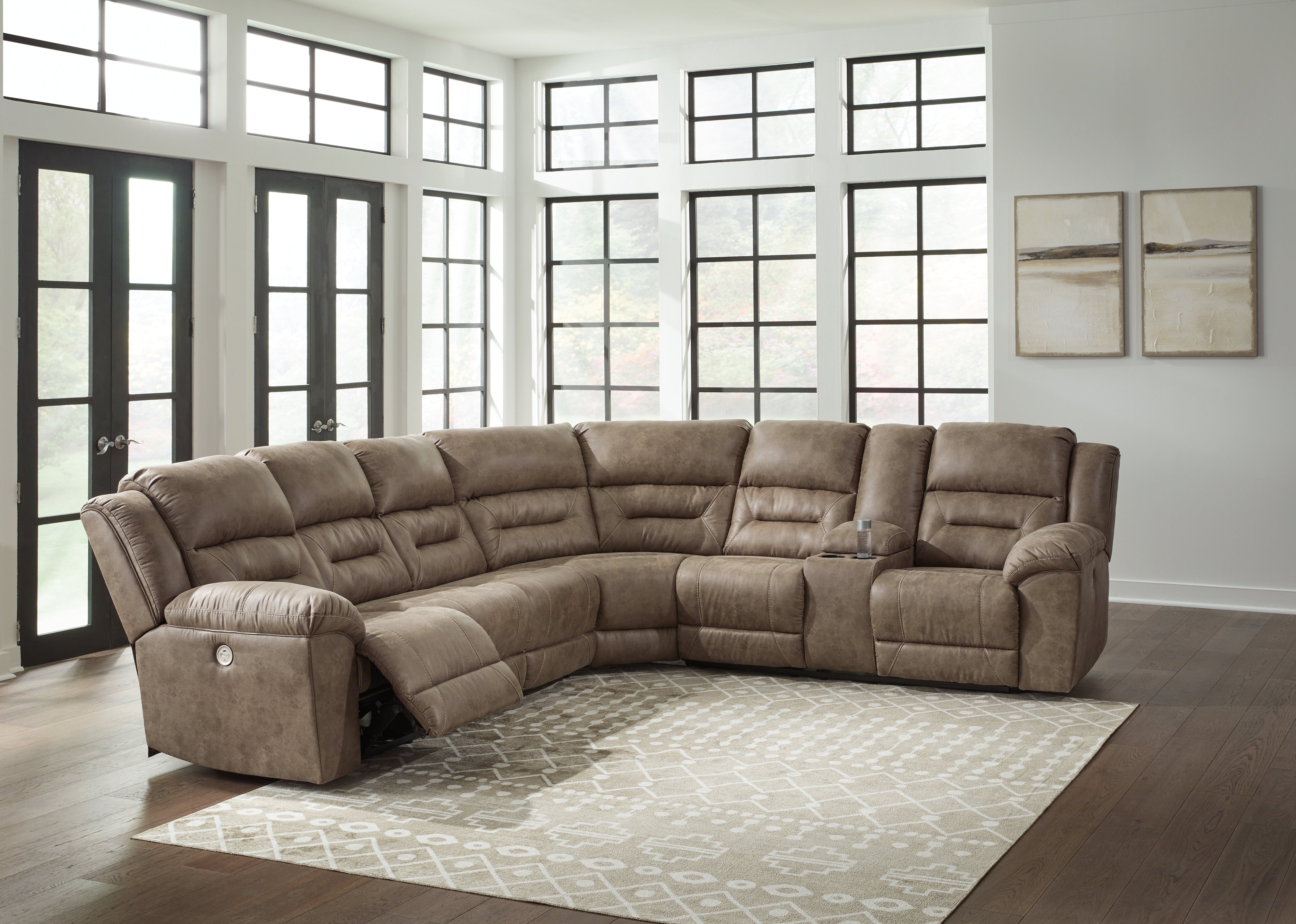 Sectionals for Less - Ashley Furniture - Ravenel Sectional - 4-Piece Power Reclining Sectional / Fossil - 83106S4