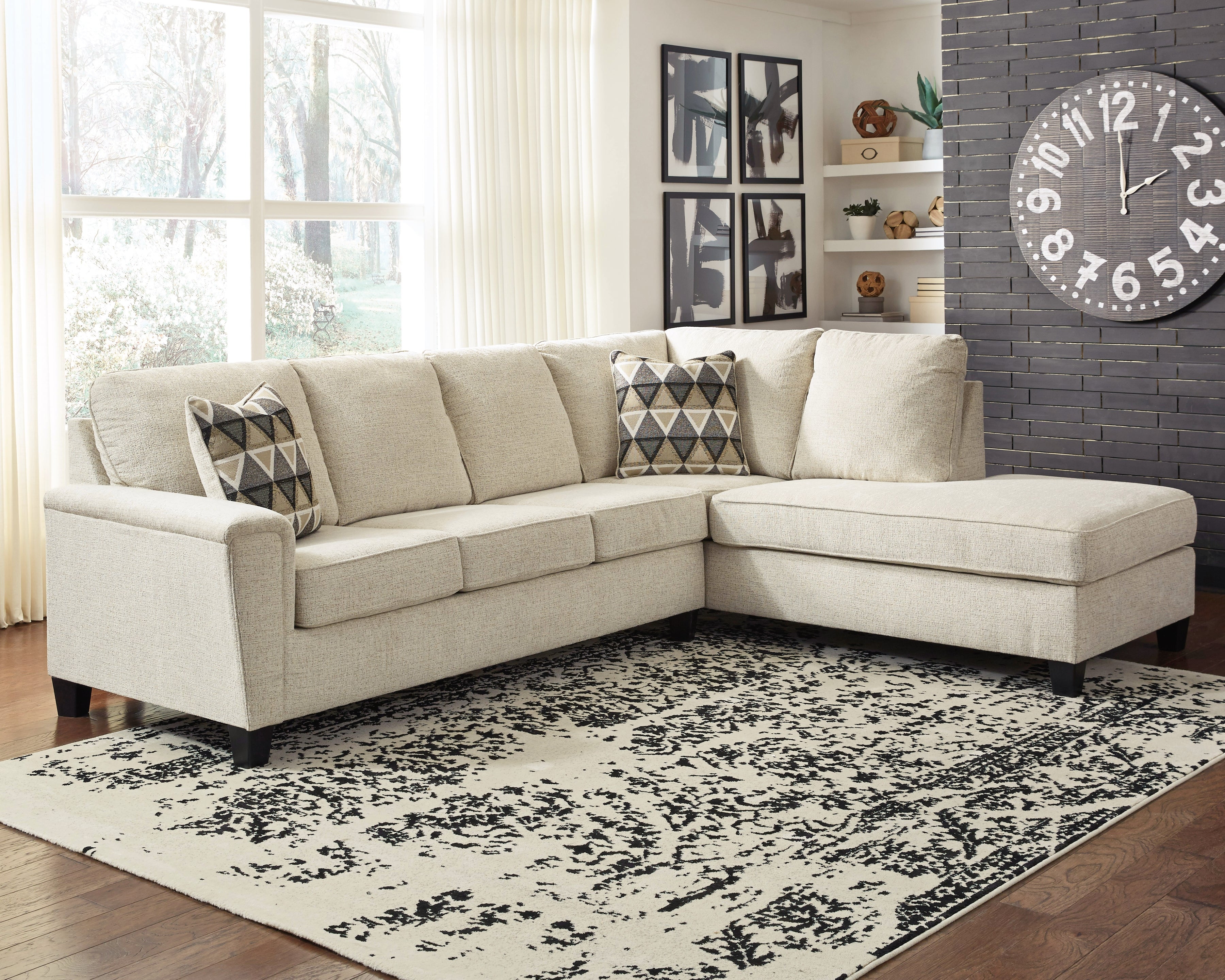 Sectionals for Less - Ashley Furniture - Abinger Sectional - LAF 2-Piece Sectional with Chaise / Natural - 83904S2