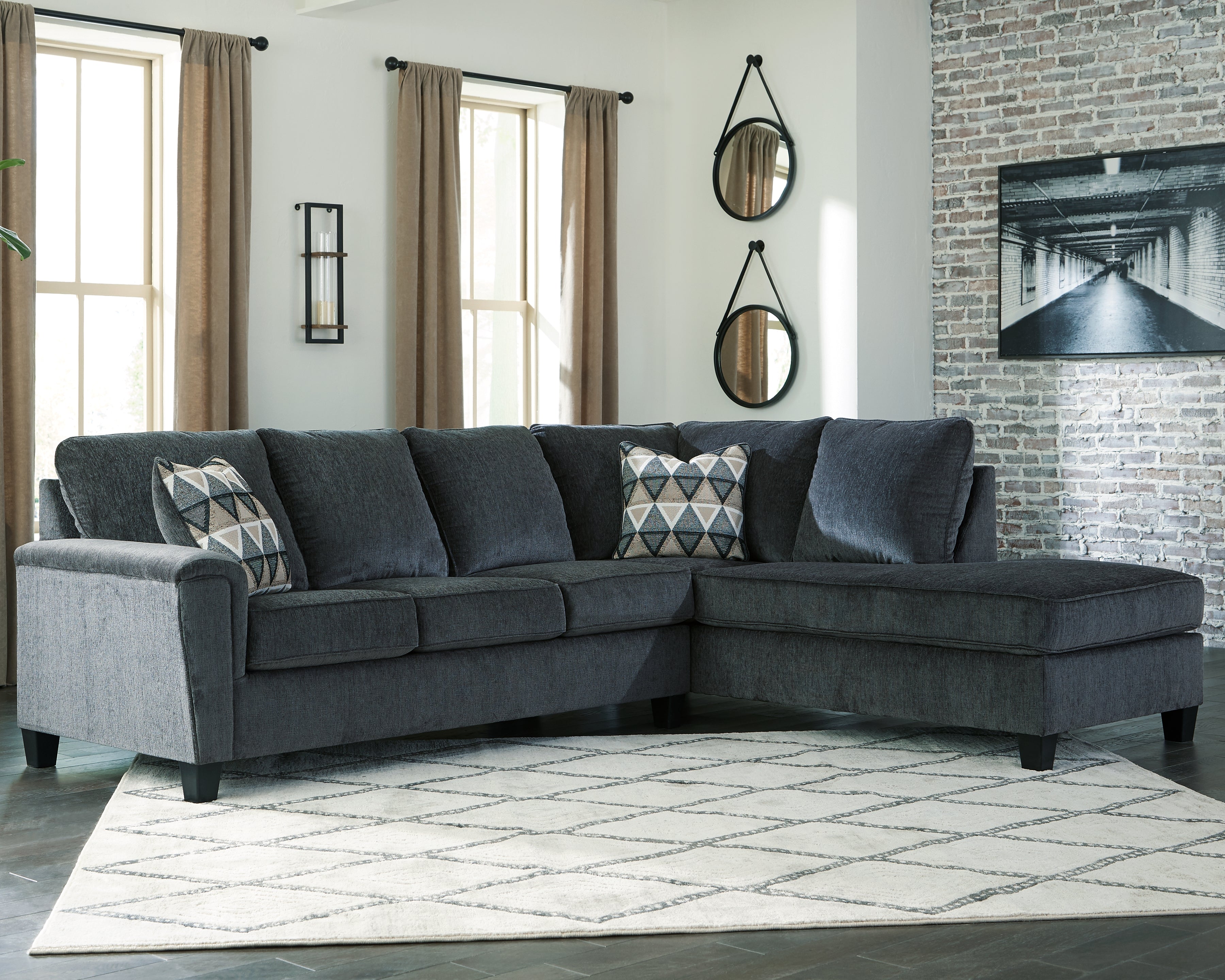 Sectionals for Less - Ashley Furniture - Abinger Sectional - LAF 2-Piece Sectional with Chaise / Smoke - 83905S2